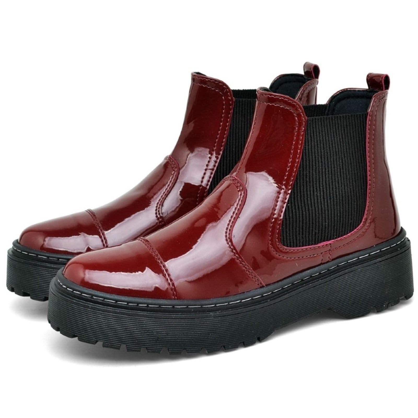 Vista principal Bota Coturno Feminina Tratorada DUBUY 1508FG Vinho DUBUY vermelho