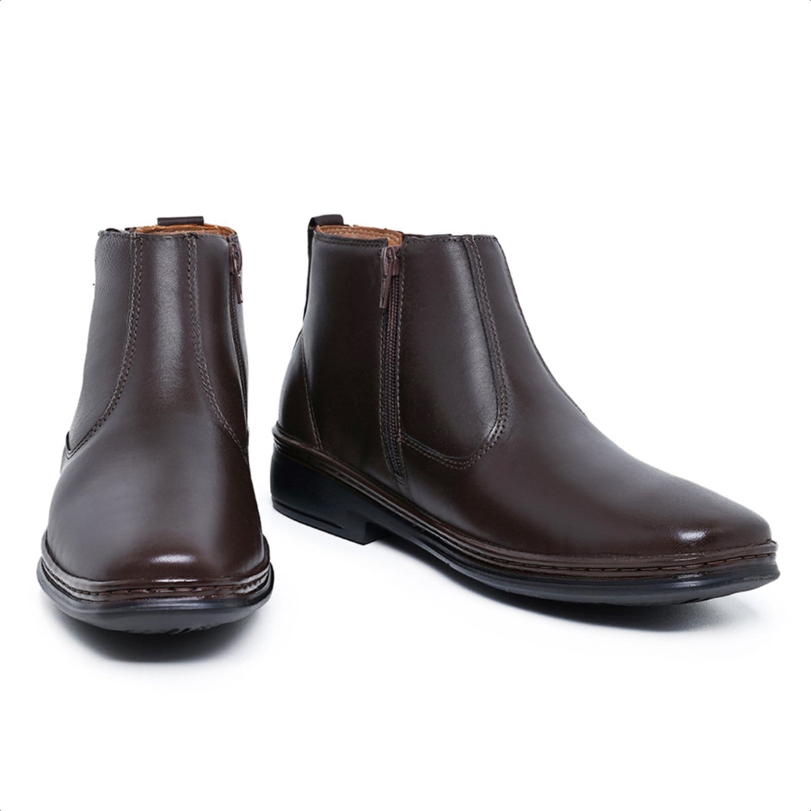 Vista 2 Bota Conforto Social Masculina Malbork Couro L43106BM Malbork marrom