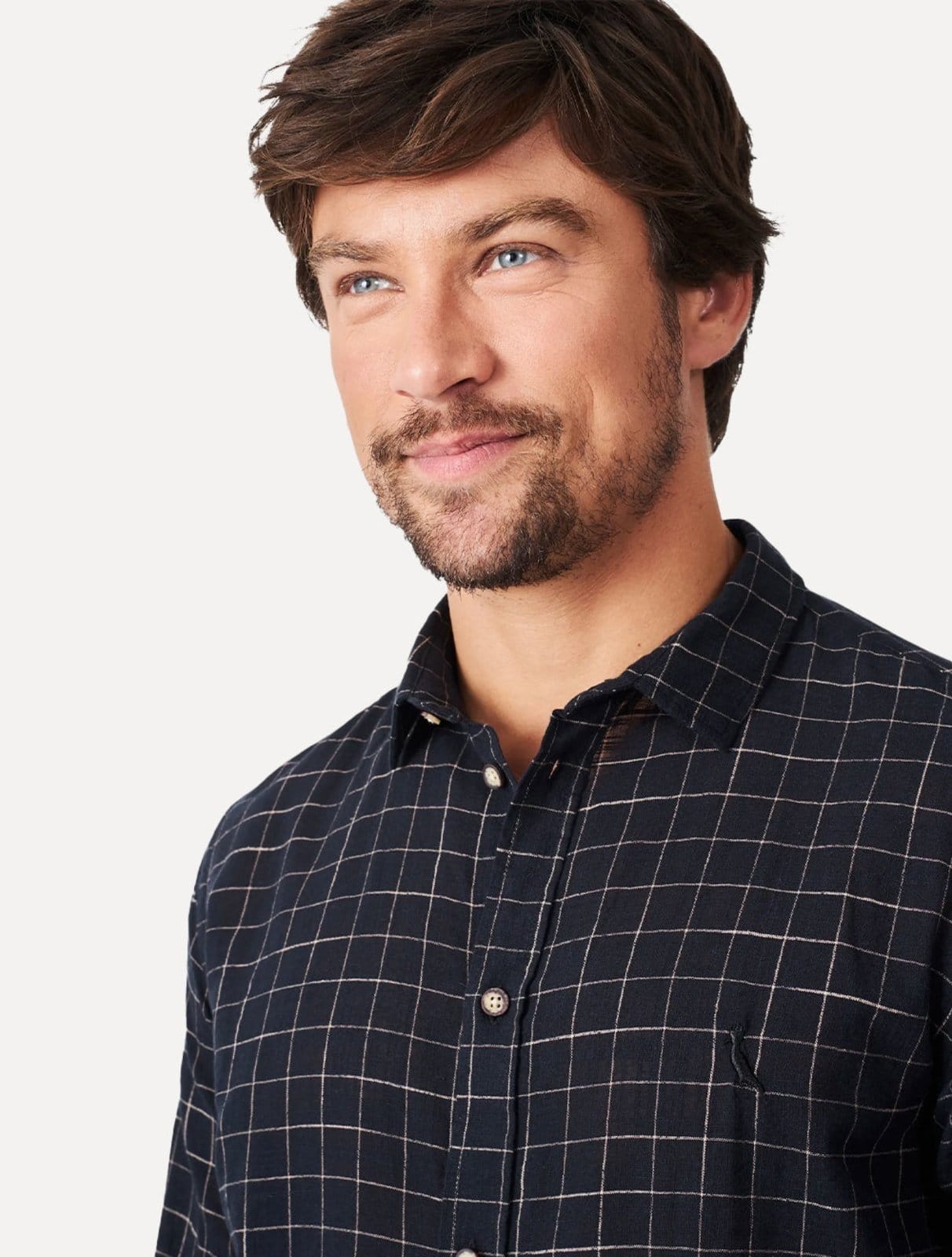 Vista 2 Camisa Reserva Masculina Flanela Xadrez Athletic Camp Preta Reserva preto