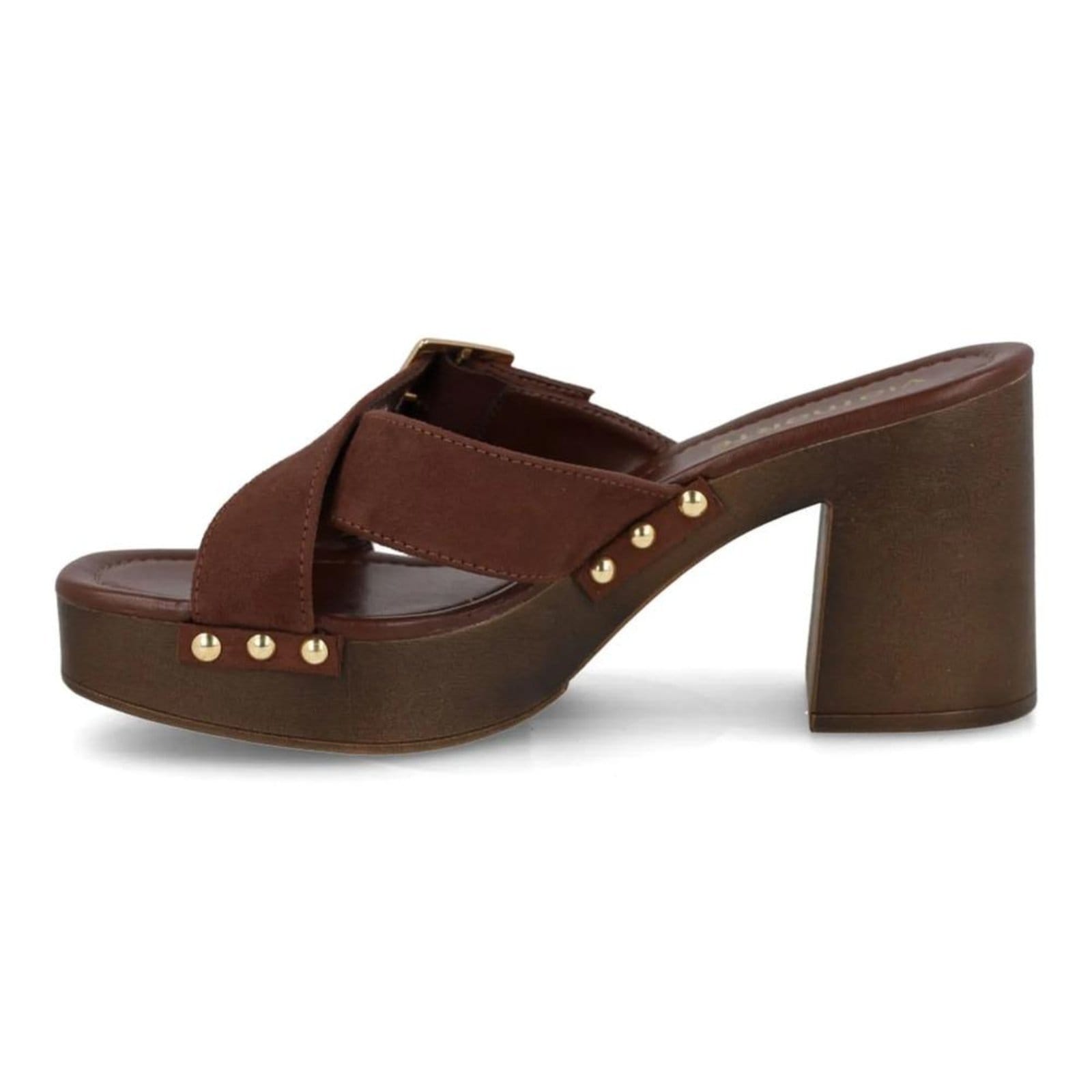 Vista 2 Tamanco Via Marte Tiras Cruzadas Feminino VIA MARTE marrom