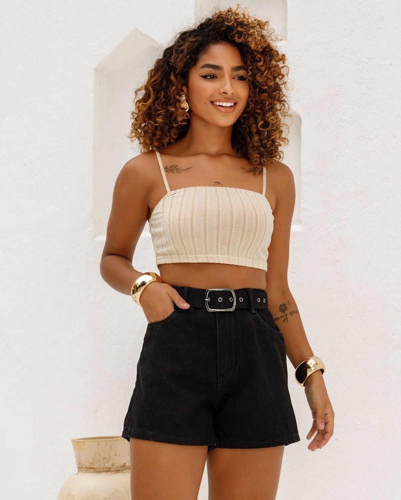 Shorts Jeans Mom Feminino com Cinto Cintura Alta 71101