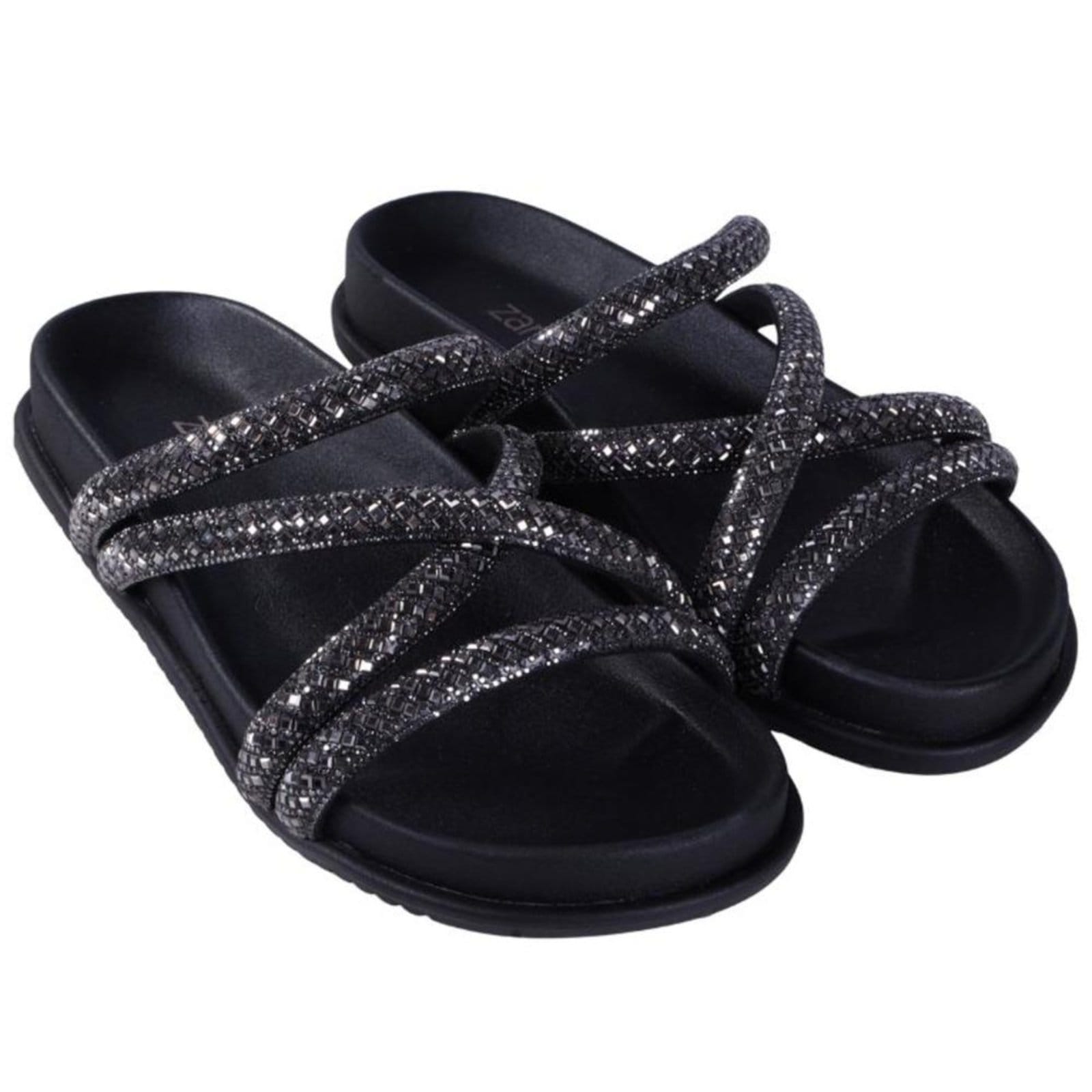 Vista 2 Papete Zariff Feminina Tira Celeste Zapm42 Preto/Onix Incolor Zariff incolor celeste