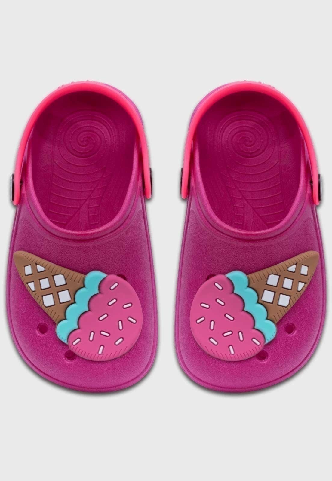 Vista 2 Infantil - Kit Babuche Sorvete e Óculos de Sol Rosa com Capinha Pópidí pink