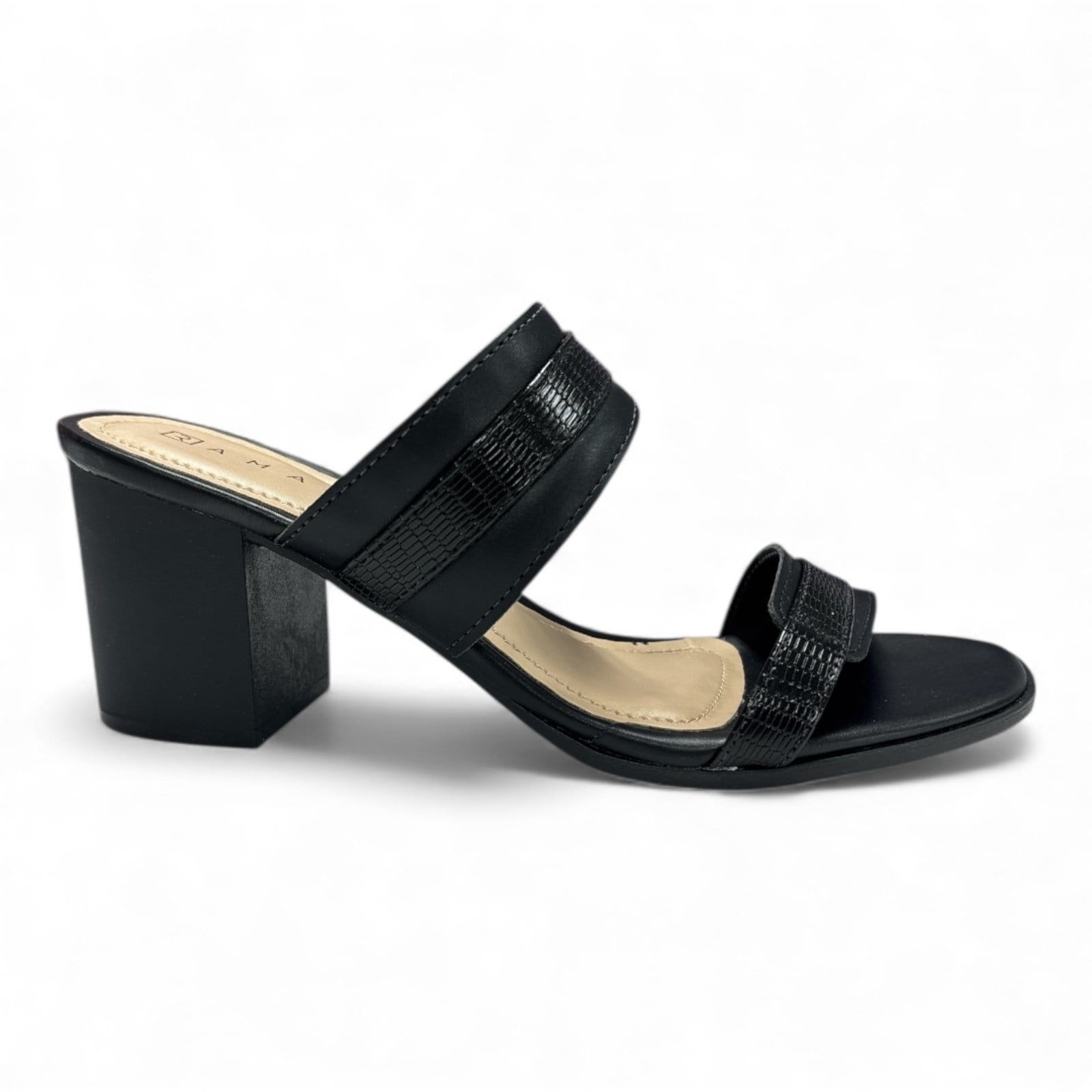 Vista 2 Tamanco Feminino Salto Alto Bloco Ramarim 2531101-6 RAMARIM preto