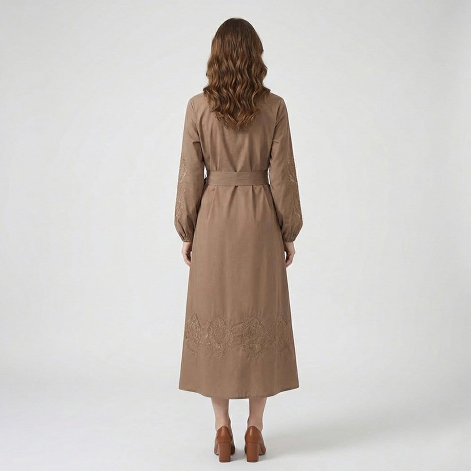 Vista 2 Vestido Chemise Dudalina Lucy Ou26 Feminino Dudalina marrom