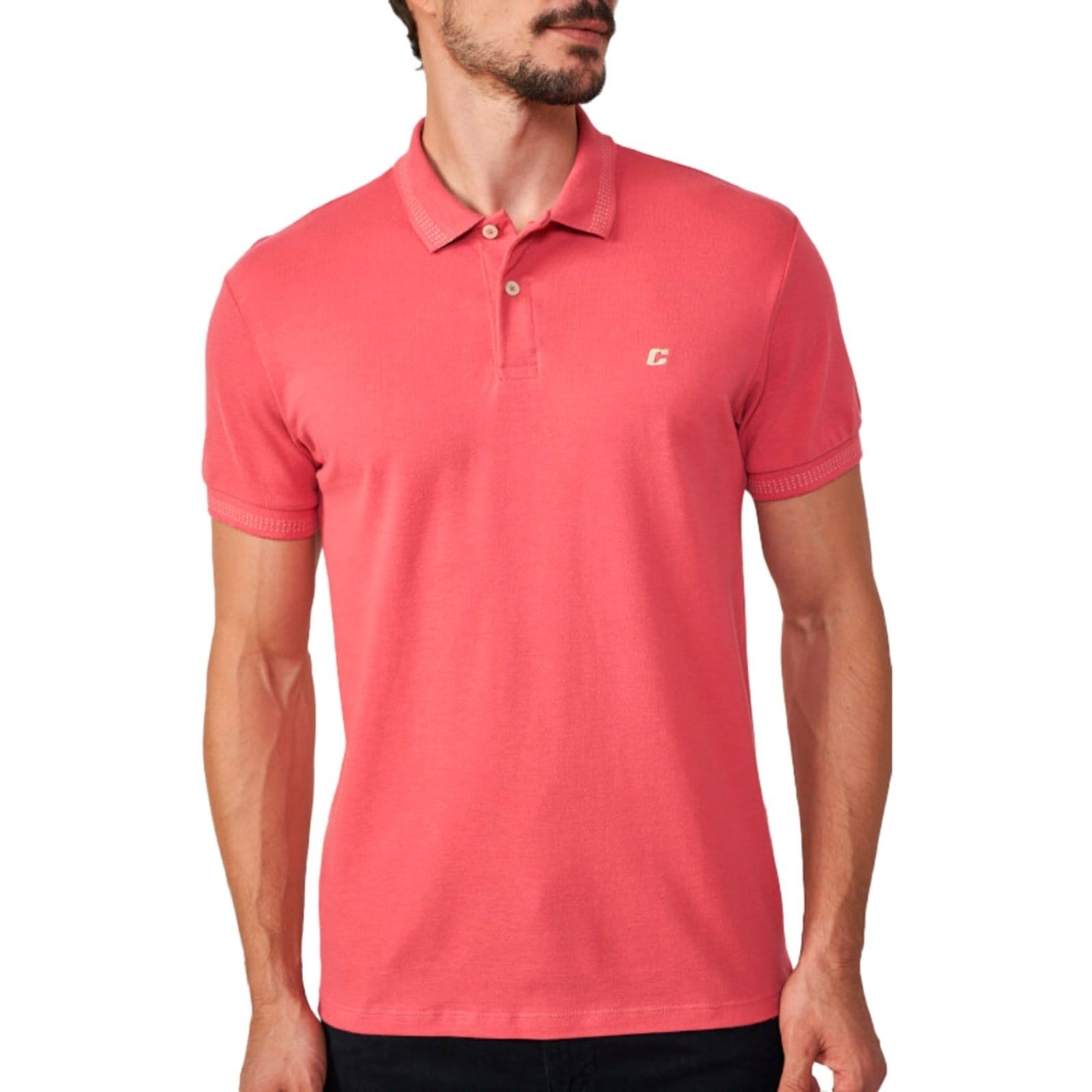 Vista principal Camisa Polo Colcci Dots Pr25 Bloodmary Masculino Colcci vermelho