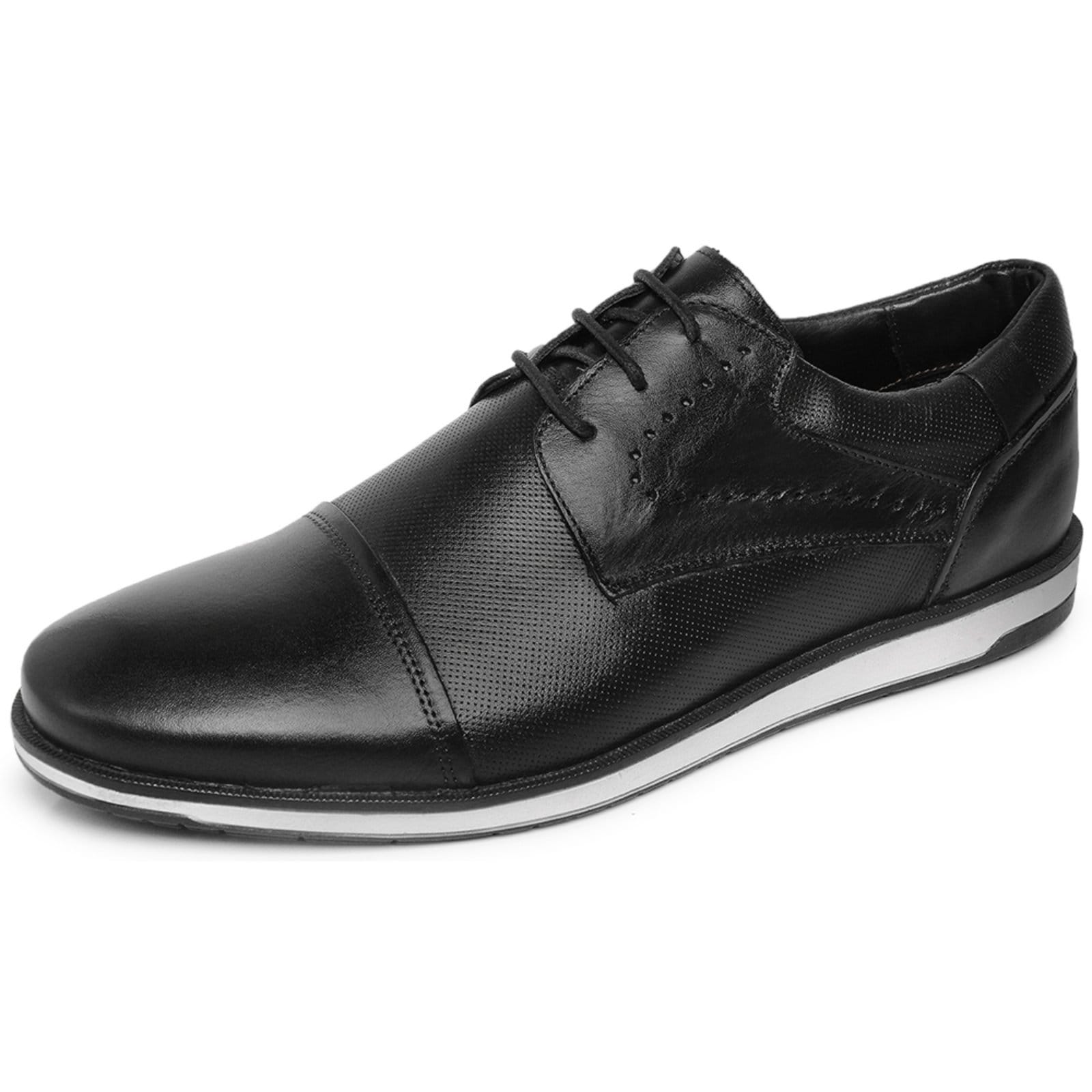Sapato Social Bico Redondo Masculino Brogue Em Couro 16005
