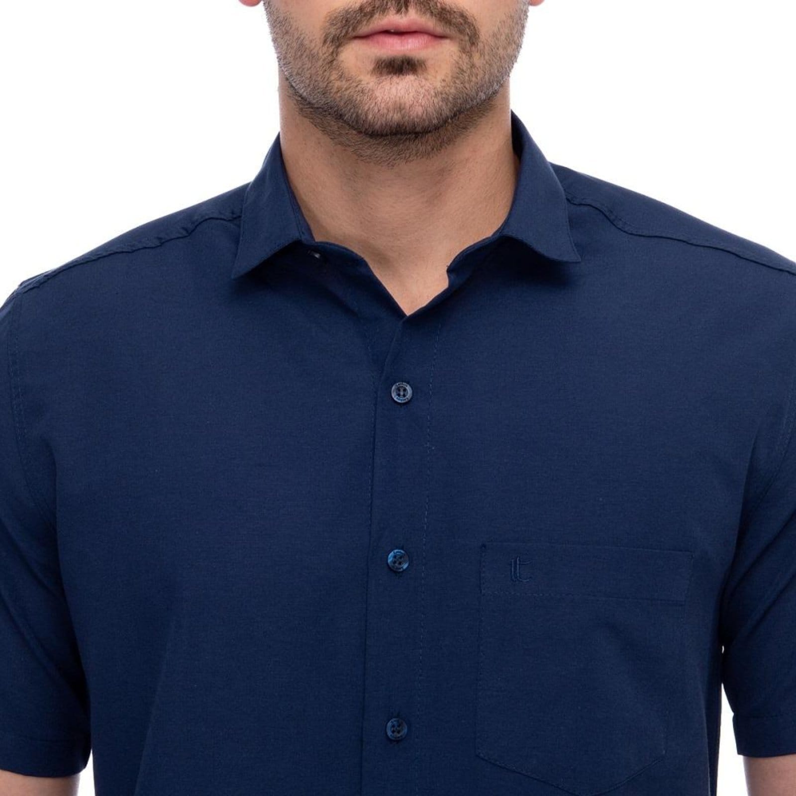 Camisa Social Manga Curta Slim Teodoro Masculina Leve - 2