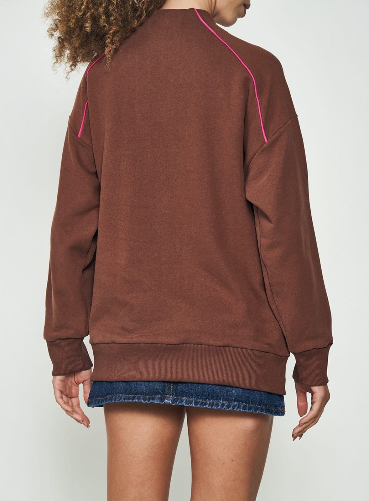 Vista 2 Blusão Oversized Comfort Estampado Colcci Colcci marrom