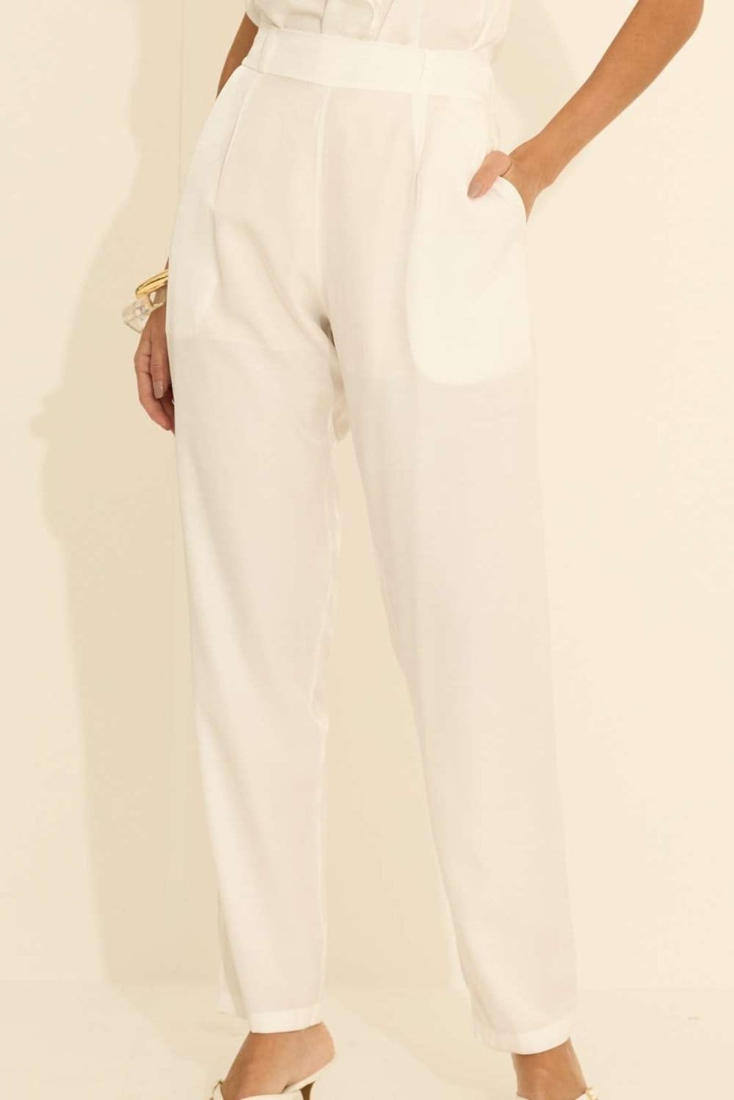 Vista principal Calça Vanibele Crepe Off White Vanibele off-white white