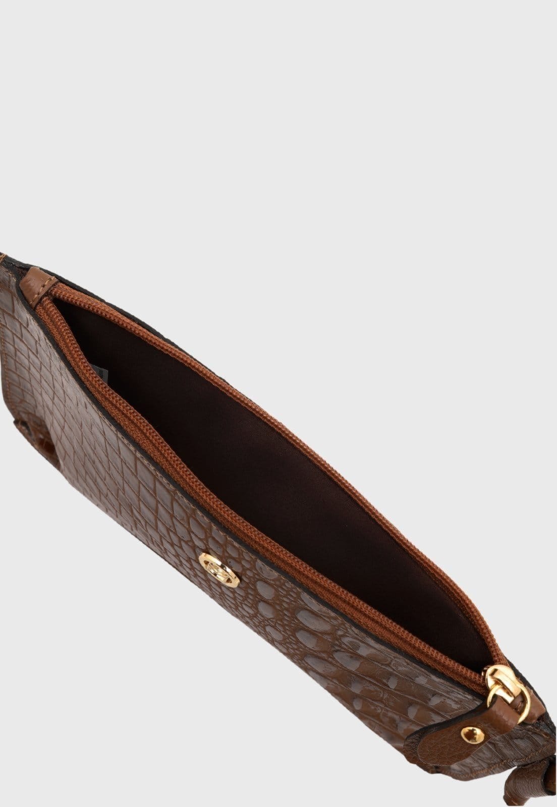 Vista 2 Bolsa Transversal Couro Mariart Croco 202MRT Havana Mariart caramelo