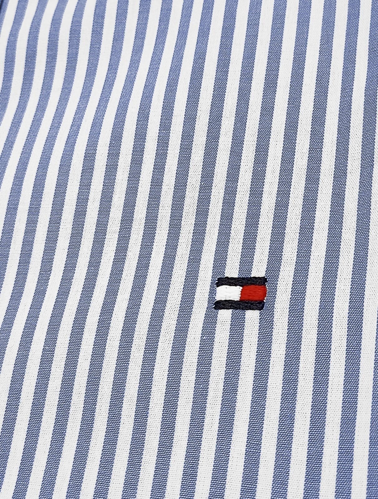 Vista 2 Camisa Tommy Hilfiger Masculina Regular Striped Poplin édio Tommy Hilfiger rosa