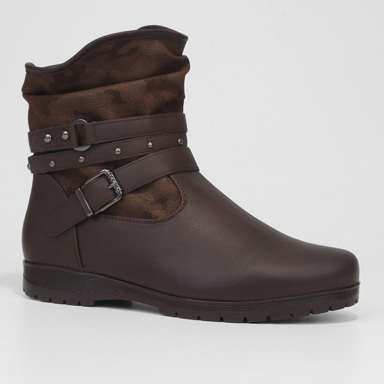 Vista 2 Bota Feminina Mooncity Cano Baixo Salto Baixo Mooncity marrom