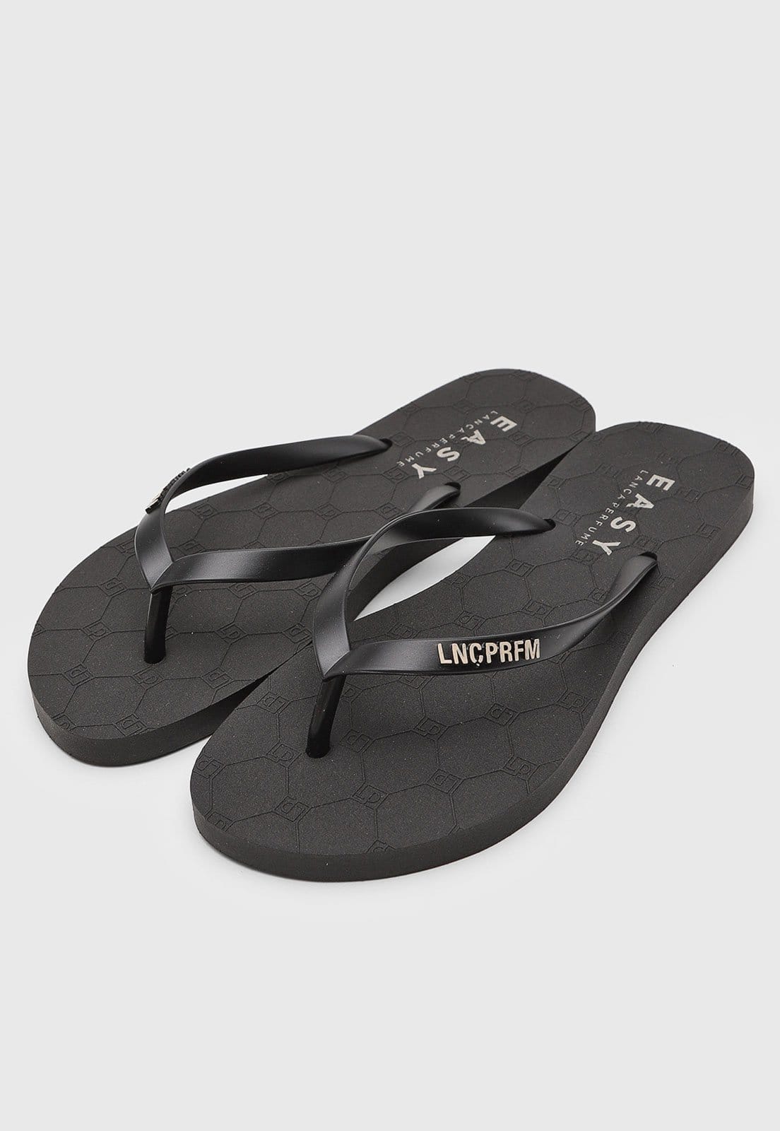 Vista 2 Chinelo Feminino Lança Perfume Tiras Logo Lança Perfume preto