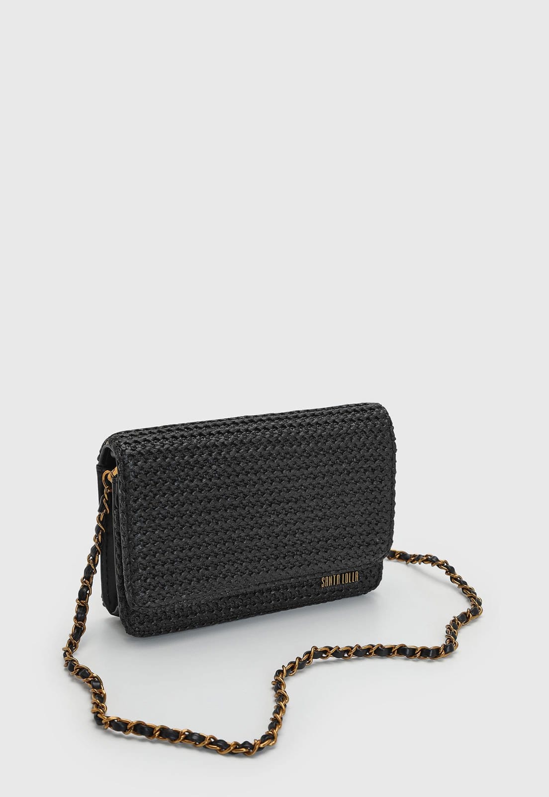 Vista 2 Bolsa Feminina Santa Lolla Trançada Preta Santa Lolla preto