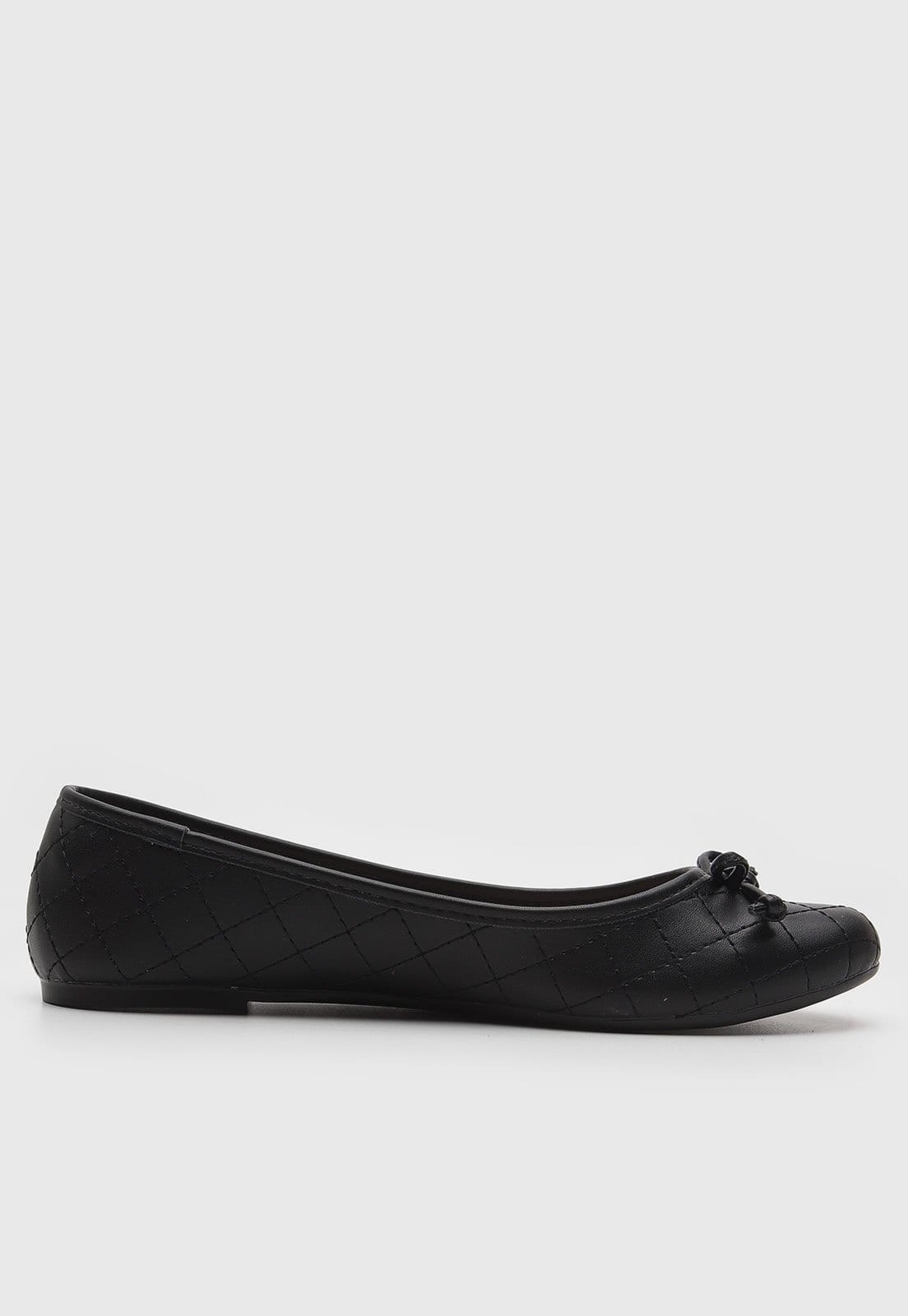 Vista 2 Sapatilha Via Uno Laço Preta VIA UNO preto