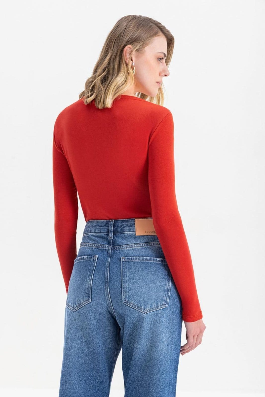 Vista 2 Blusa Feminina Essendi édio Essendi laranja