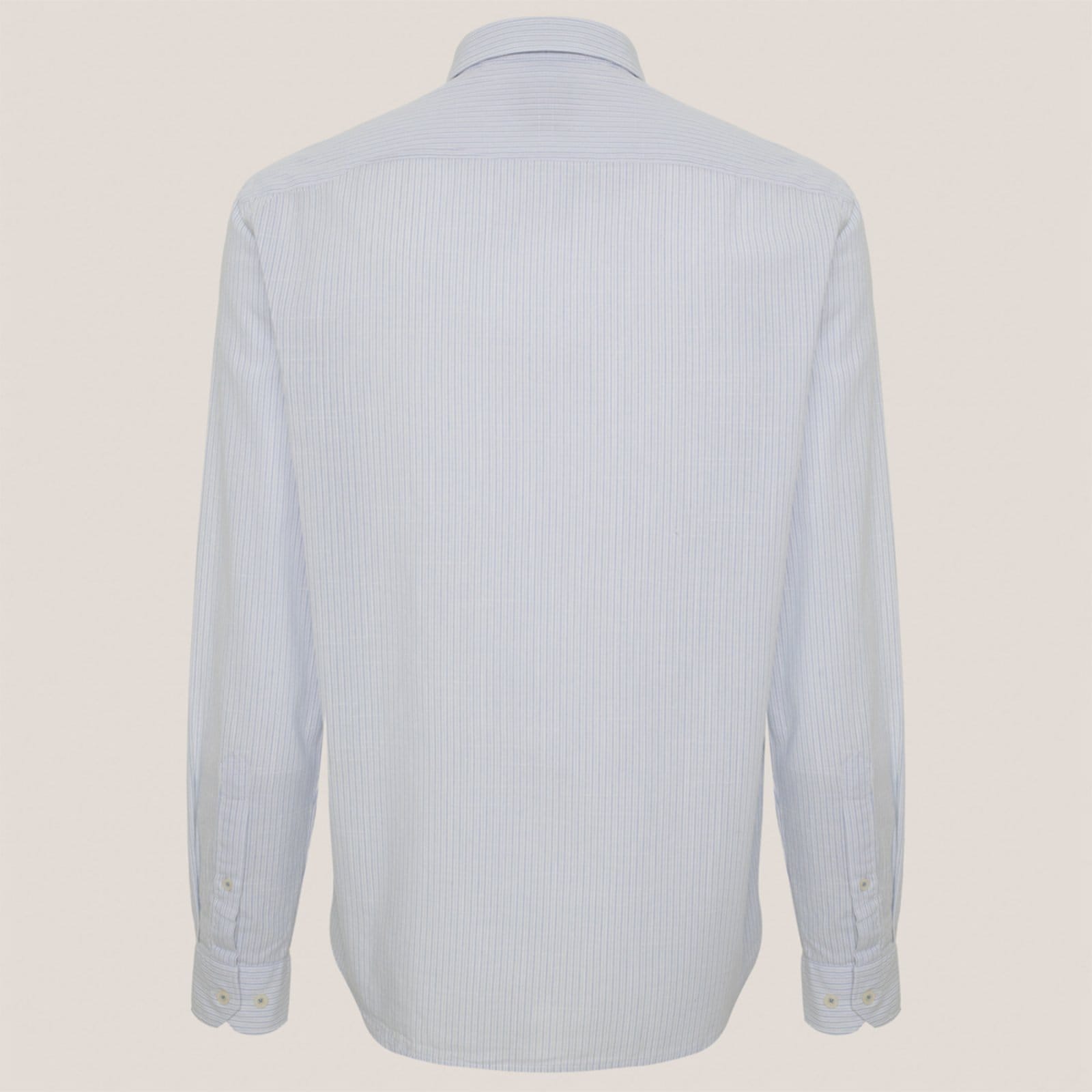 Vista 2 Camisa Slim Dudalina Listrada Slub Ve26 Masculino Dudalina branco