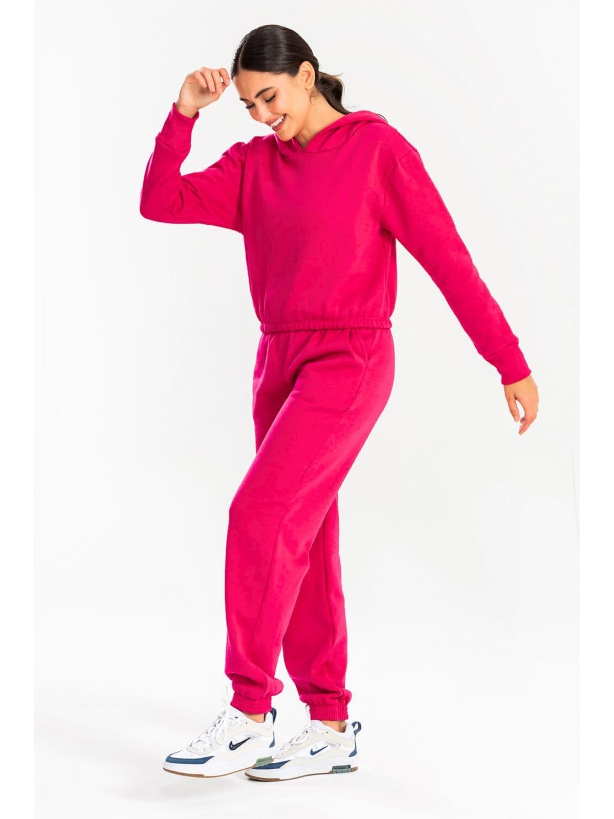 Vista principal Conjunto Moletom Feminino Comfy Rosa Meu Jeans pink rosa