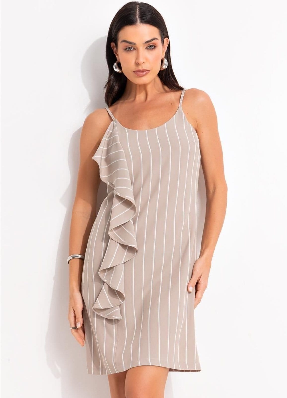 Vestido Em Alfaiataria Quintess Listrado