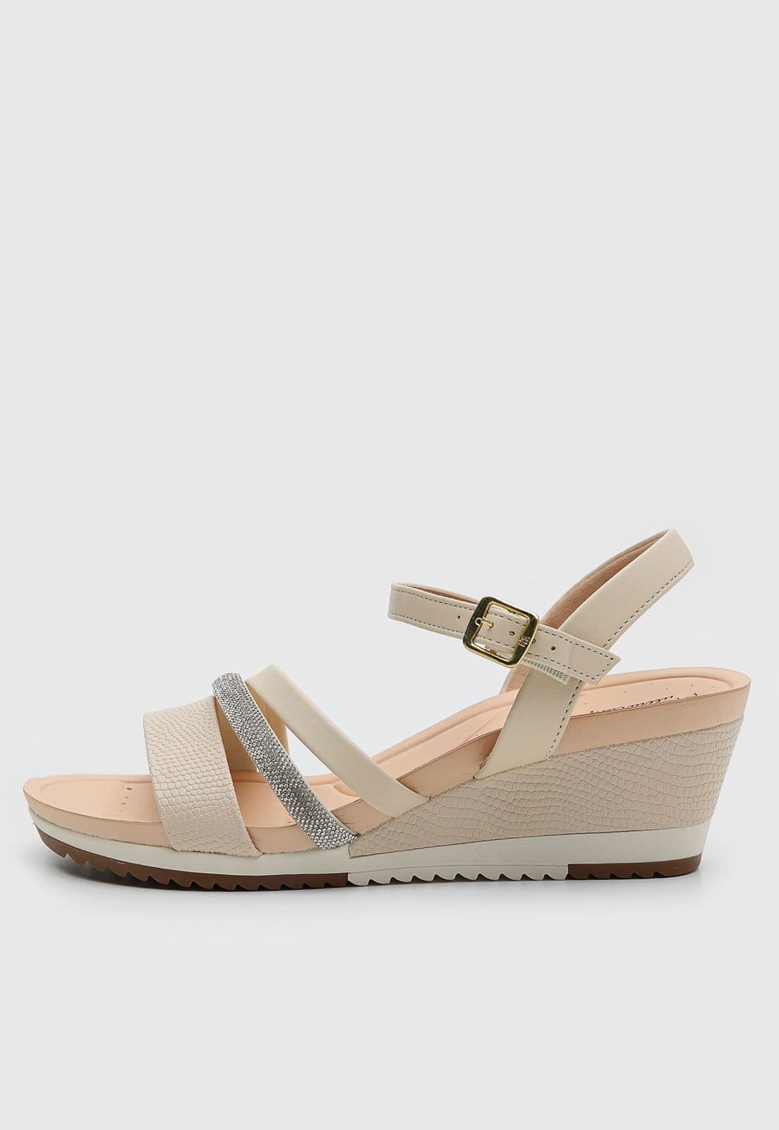 Sandália Feminina Modare Salto Anabela Média Off-White