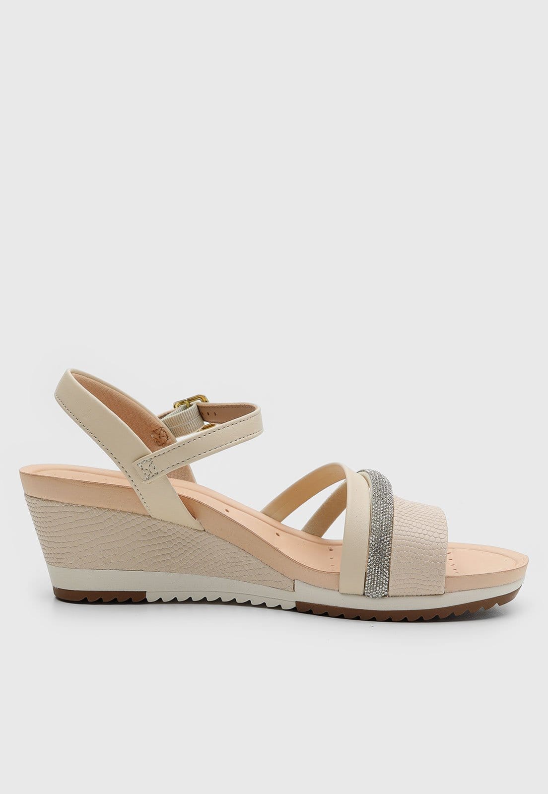 Vista 2 Sandália Feminina Modare Salto Anabela Média Off-White MODARE off-white white