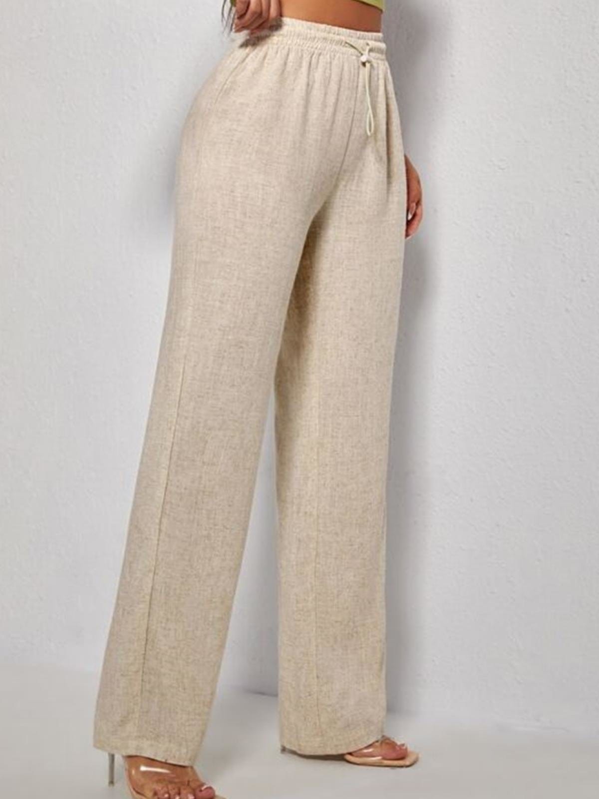 Vista 2 Calça Pantalona Expresso De Linho Expresso nude