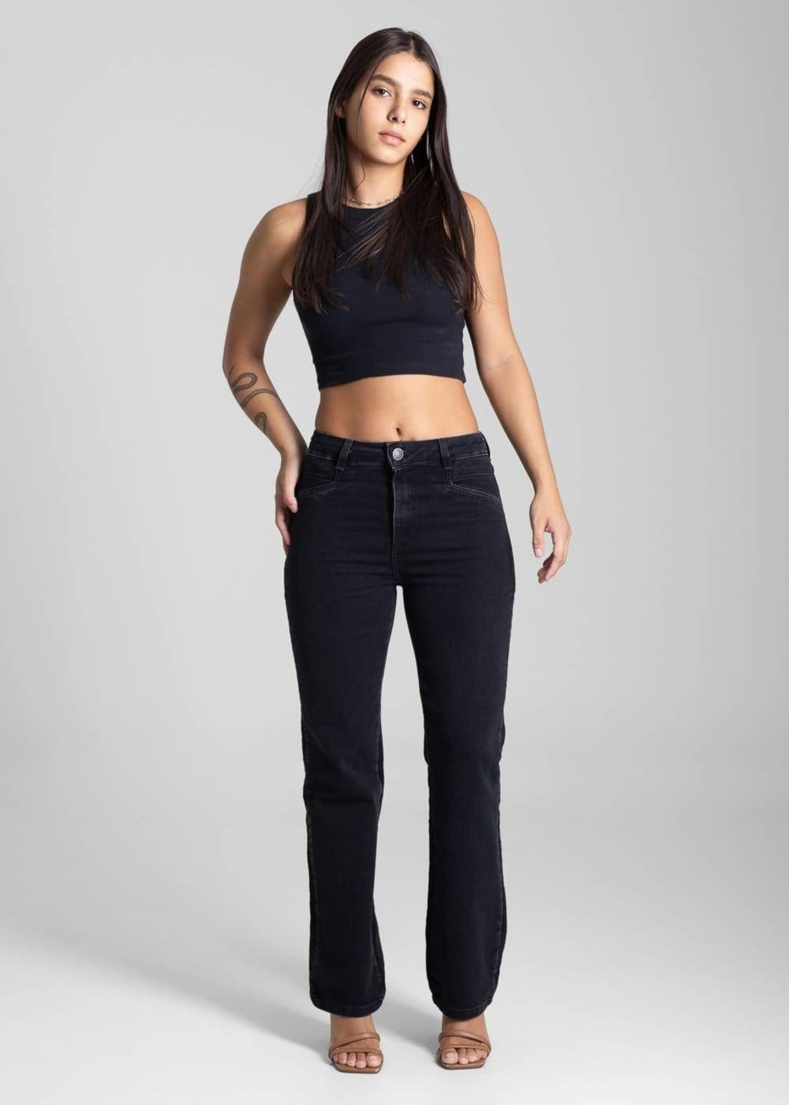 Vista 2 Calça Jeans Sawary Reta - 282114 Sawary preto