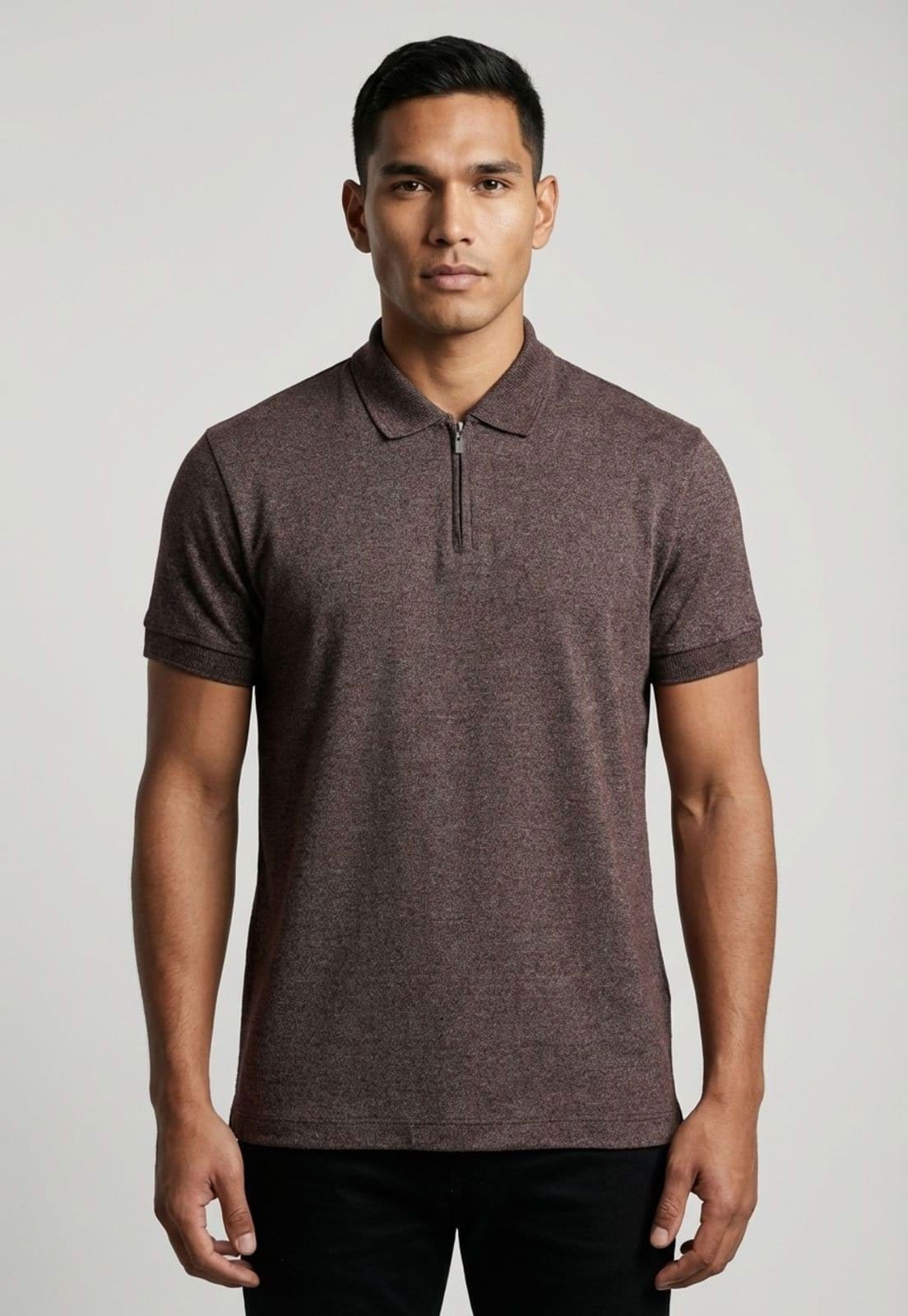 Polo Masculina Aramis Zíper Mescla