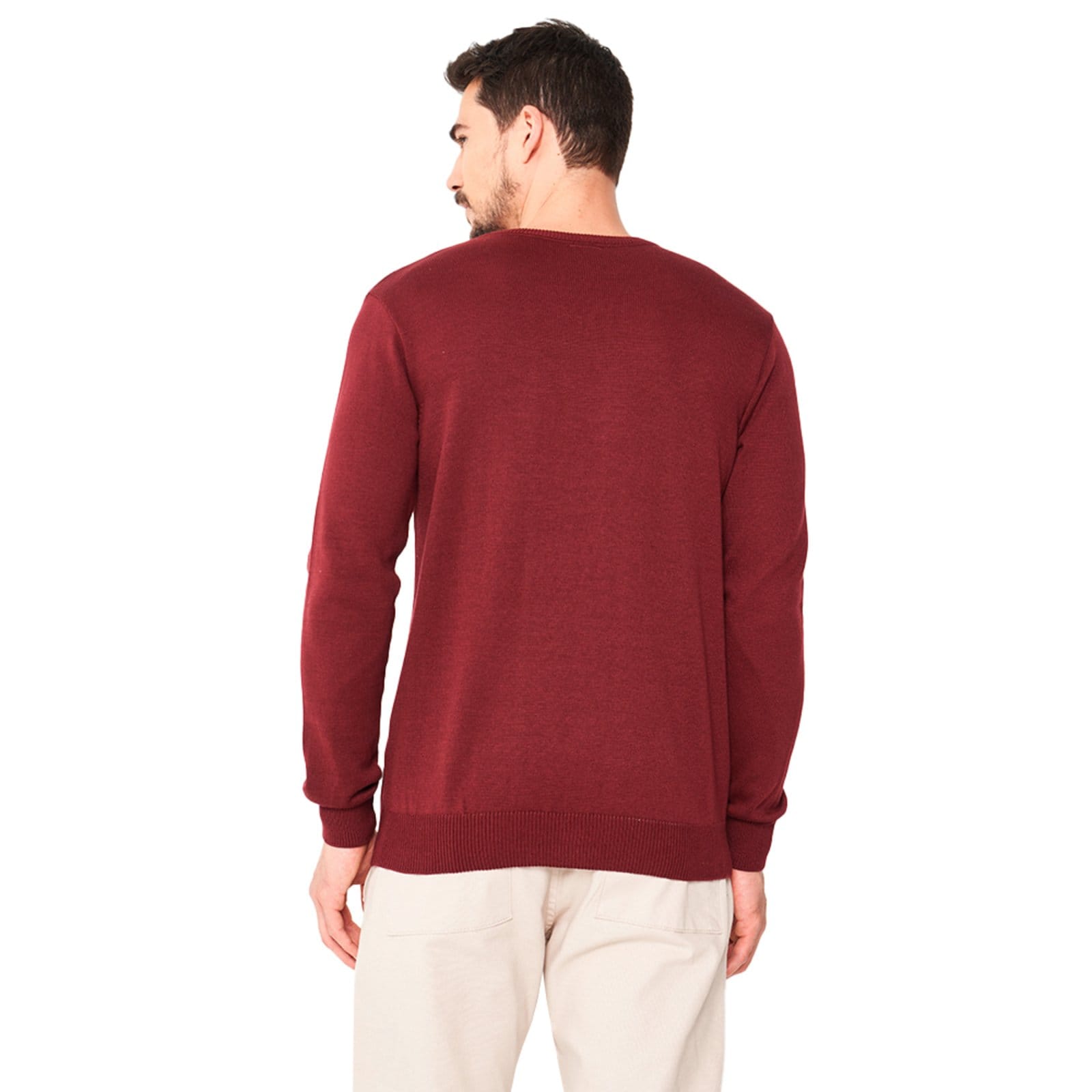 Vista 2 Suéter Tricô Colcci Slim Ou24 Masculino Colcci bordô