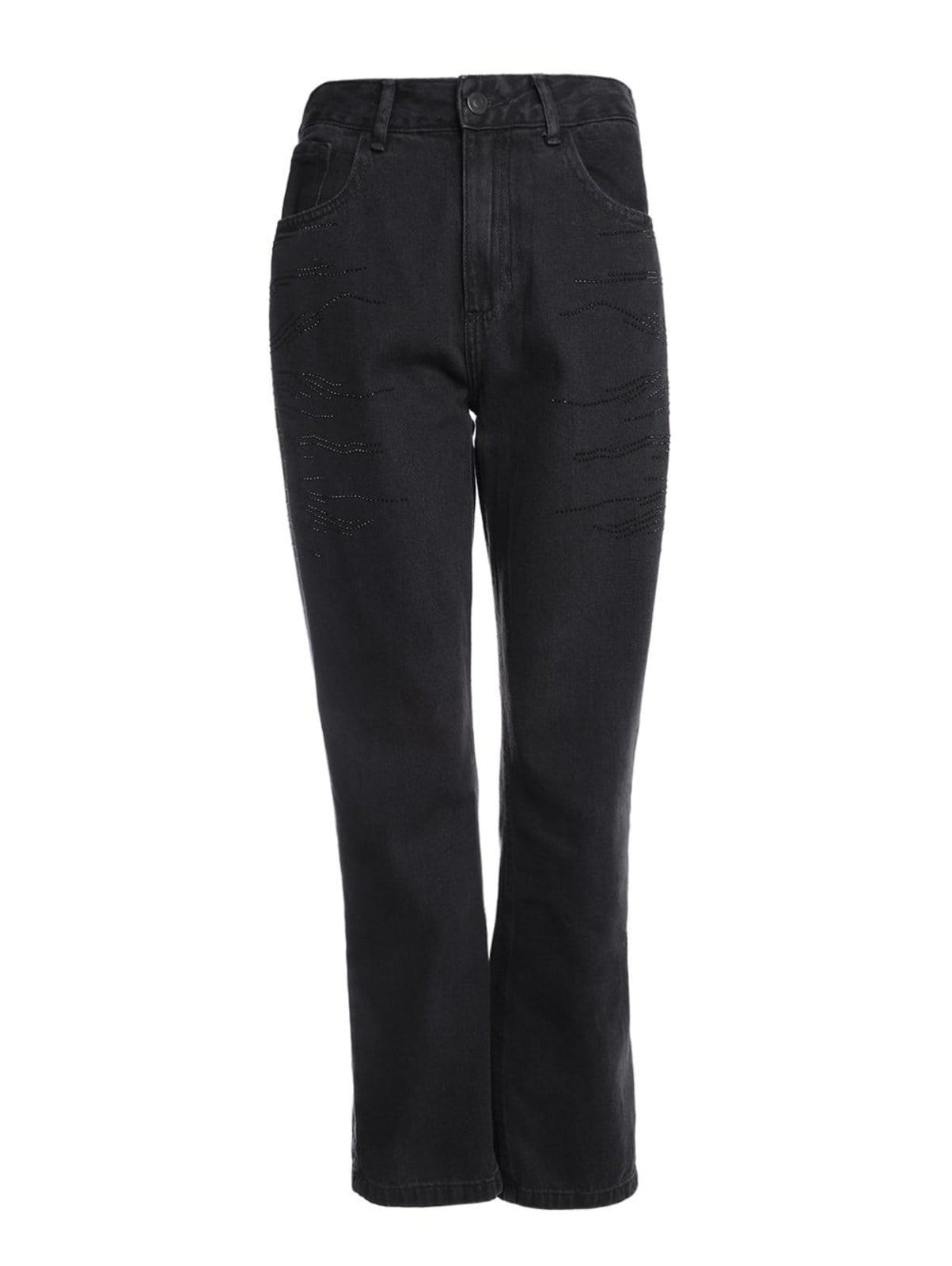 Vista principal Calça Jeans Reta Brilhosa Autentique Feminina Autentique preto