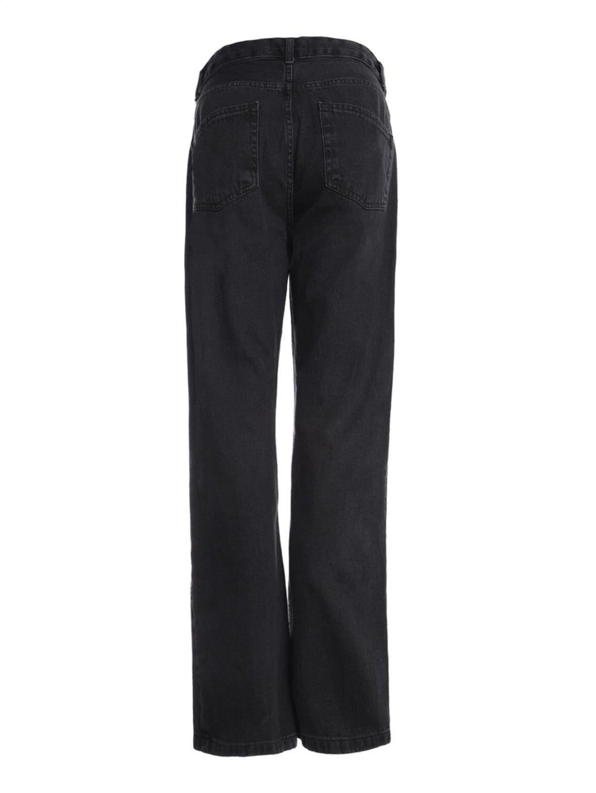 Vista 2 Calça Jeans Reta Brilhosa Autentique Feminina Autentique preto