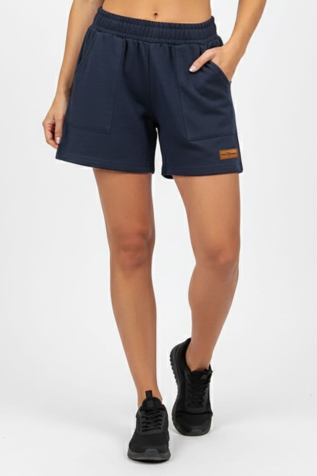 Short Feminino Moletom Logo Polo Wear Escuro