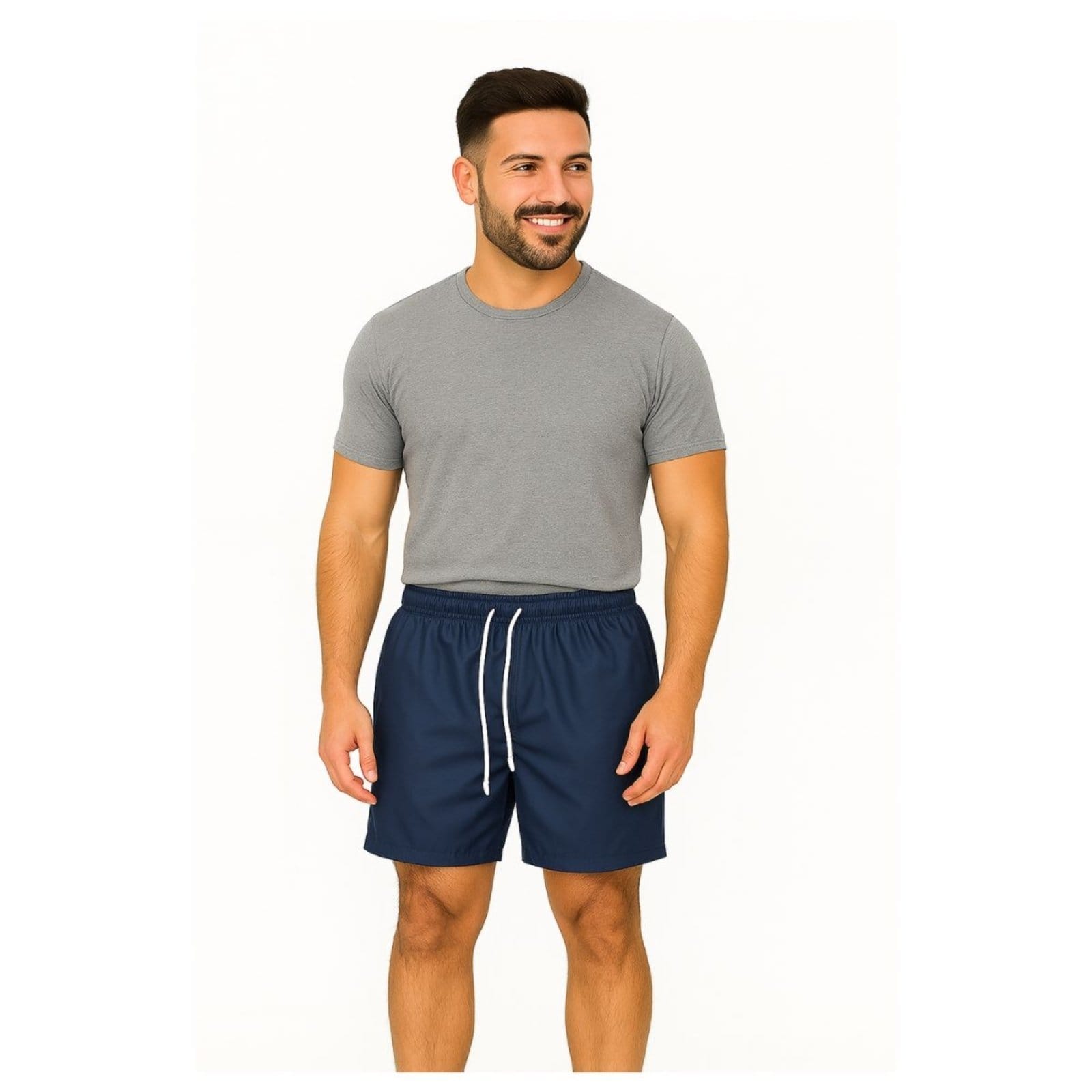 Vista 2 Bermuda Tactel Masculina FMF Marinho Leve Secagem Rápida FMF multicolorido