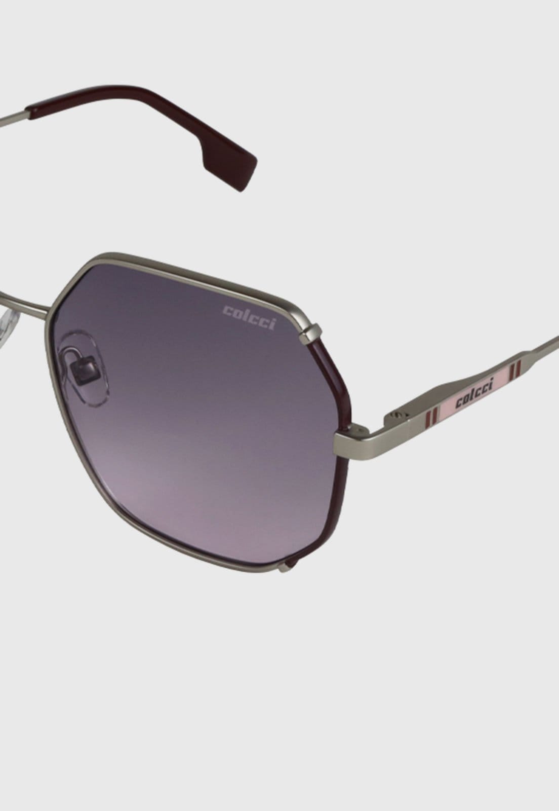 Vista 2 Óculos de Sol Feminino Colcci Geométrico Colcci bordô