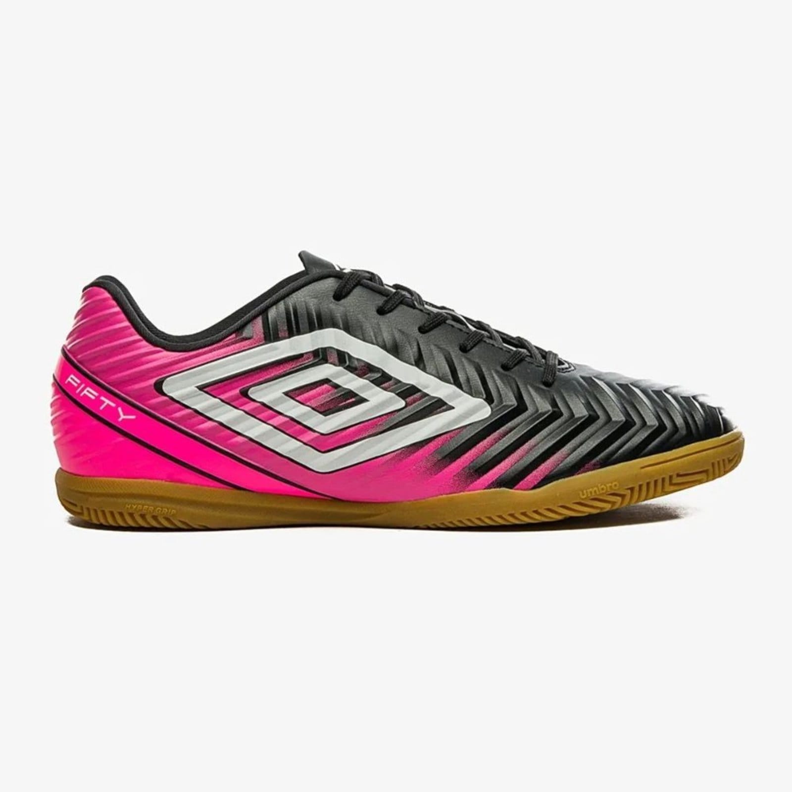 Chuteira Indoor Masc Umbro Fifty Preta E Pink