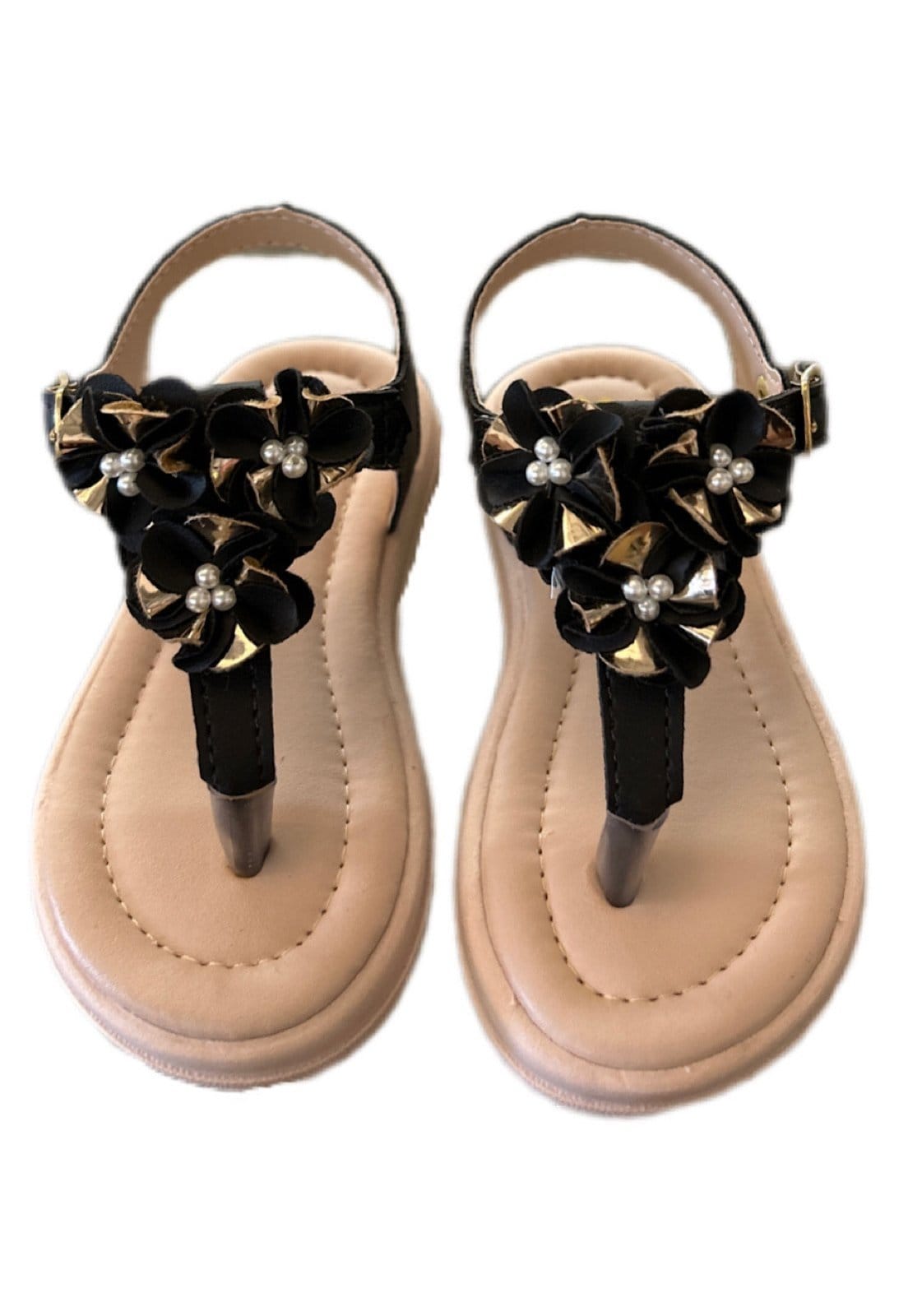 Vista 2 Infantil - Sandalia menina Dedinho de flores para meninas Solzim SOLZIM CALÇADOS preto