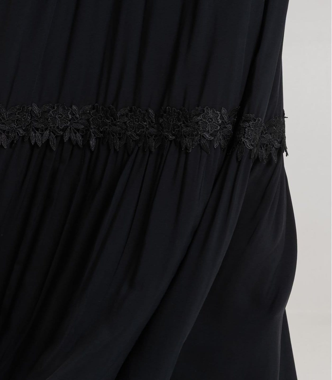 Vista 2 Saia Longa Feminina em Tecido Dianna Dianna preto