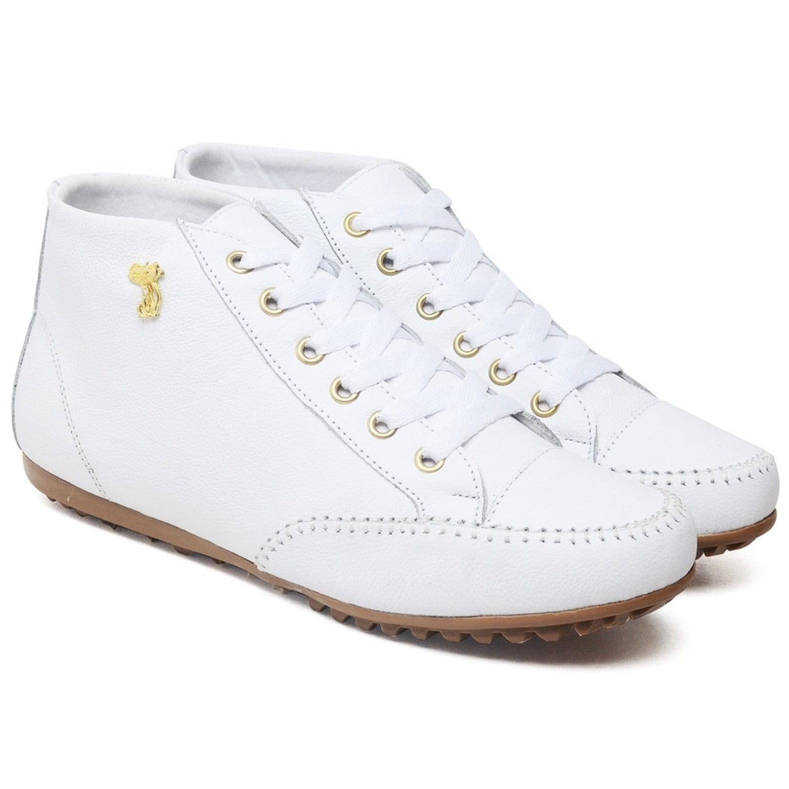 Vista 2 Bota Feminina Cano Curto Sem Salto Confortável Branca ROMEU E JULIETA SHOES branco