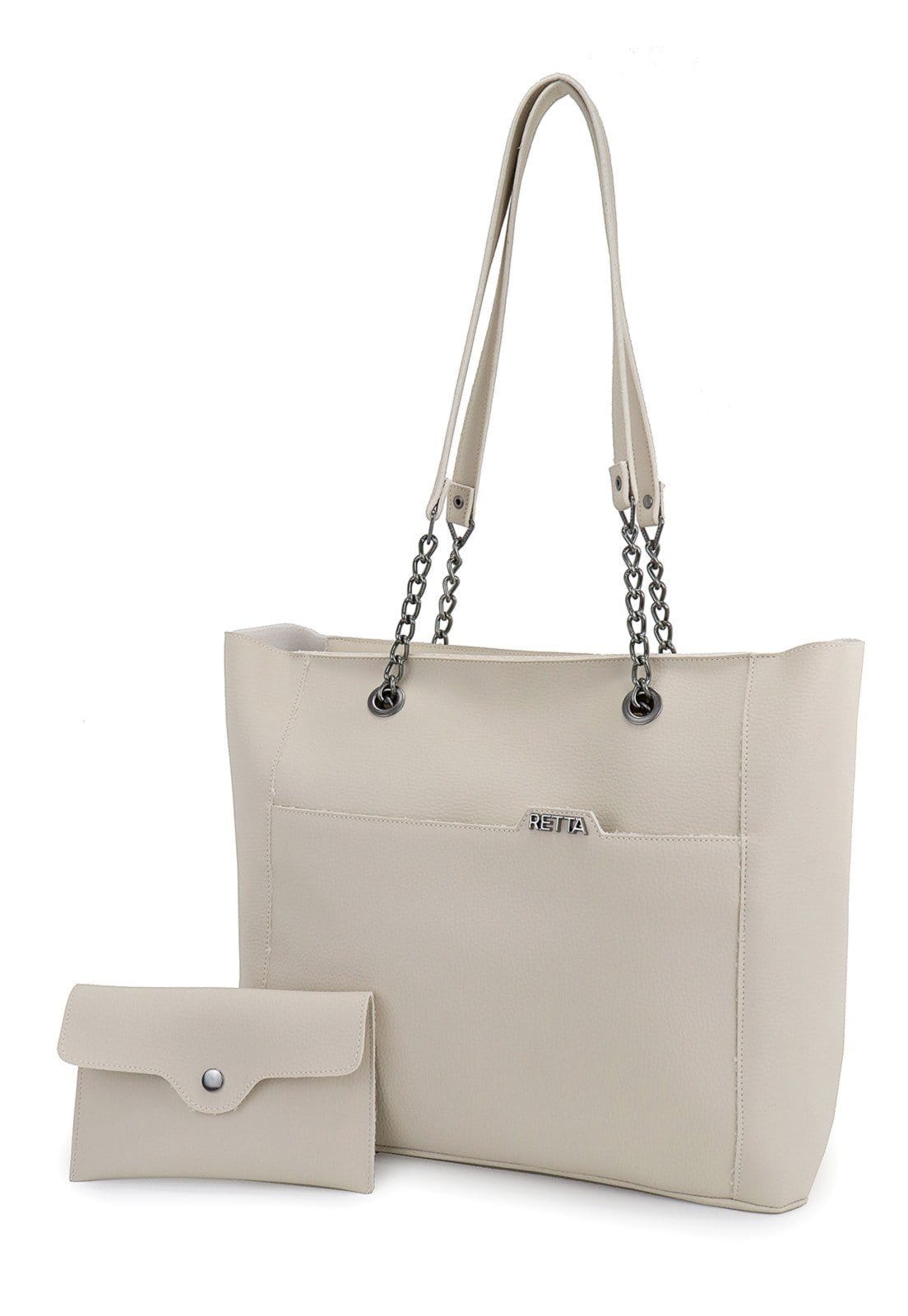 Bolsa Saco Grande Ombro e Mão Retta Oficial Marfim