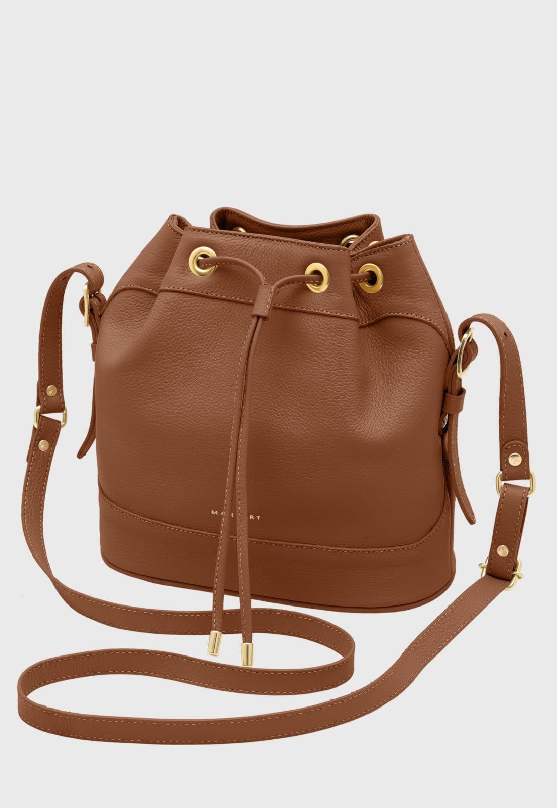 Bolsa Bucket Transversal Couro Mariart Chia Camel