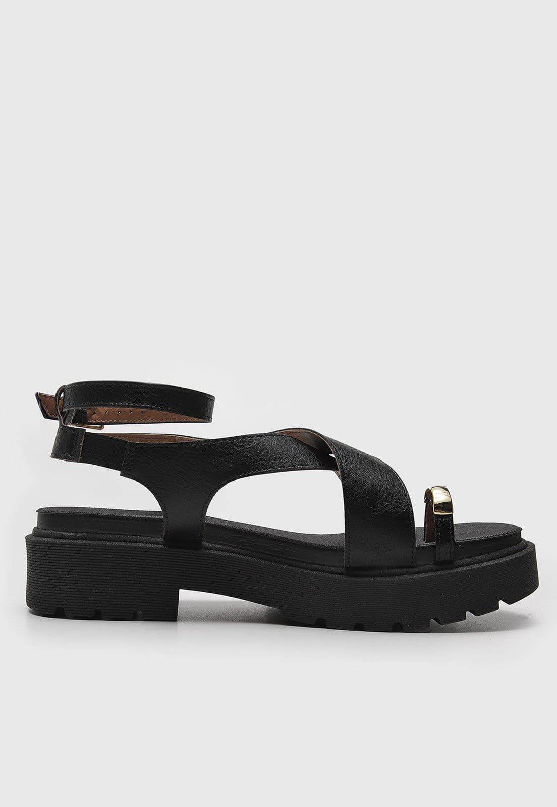 Vista 2 Sandália Tratorado Vizzano Aplicação Metalizada Preta VIZZANO preto