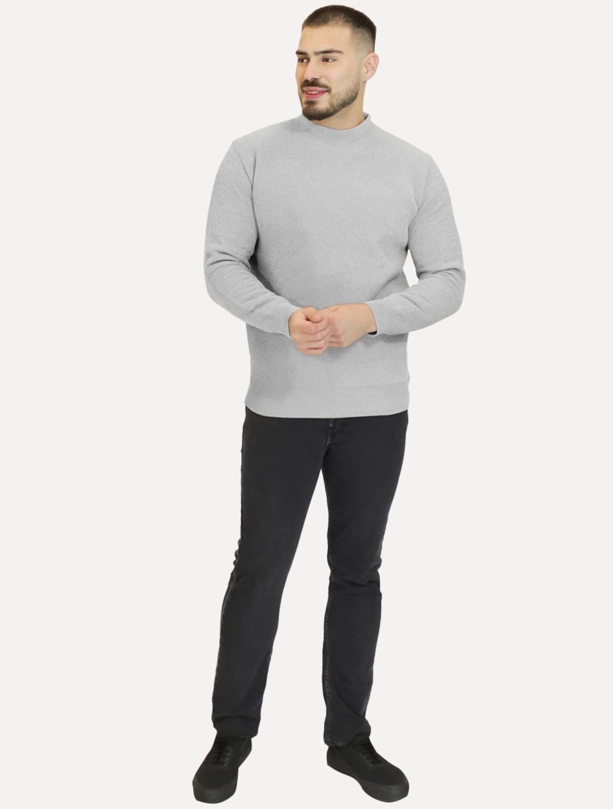 Suéter Dixen Masculino Slim Gola édia Areia Mescla - 2