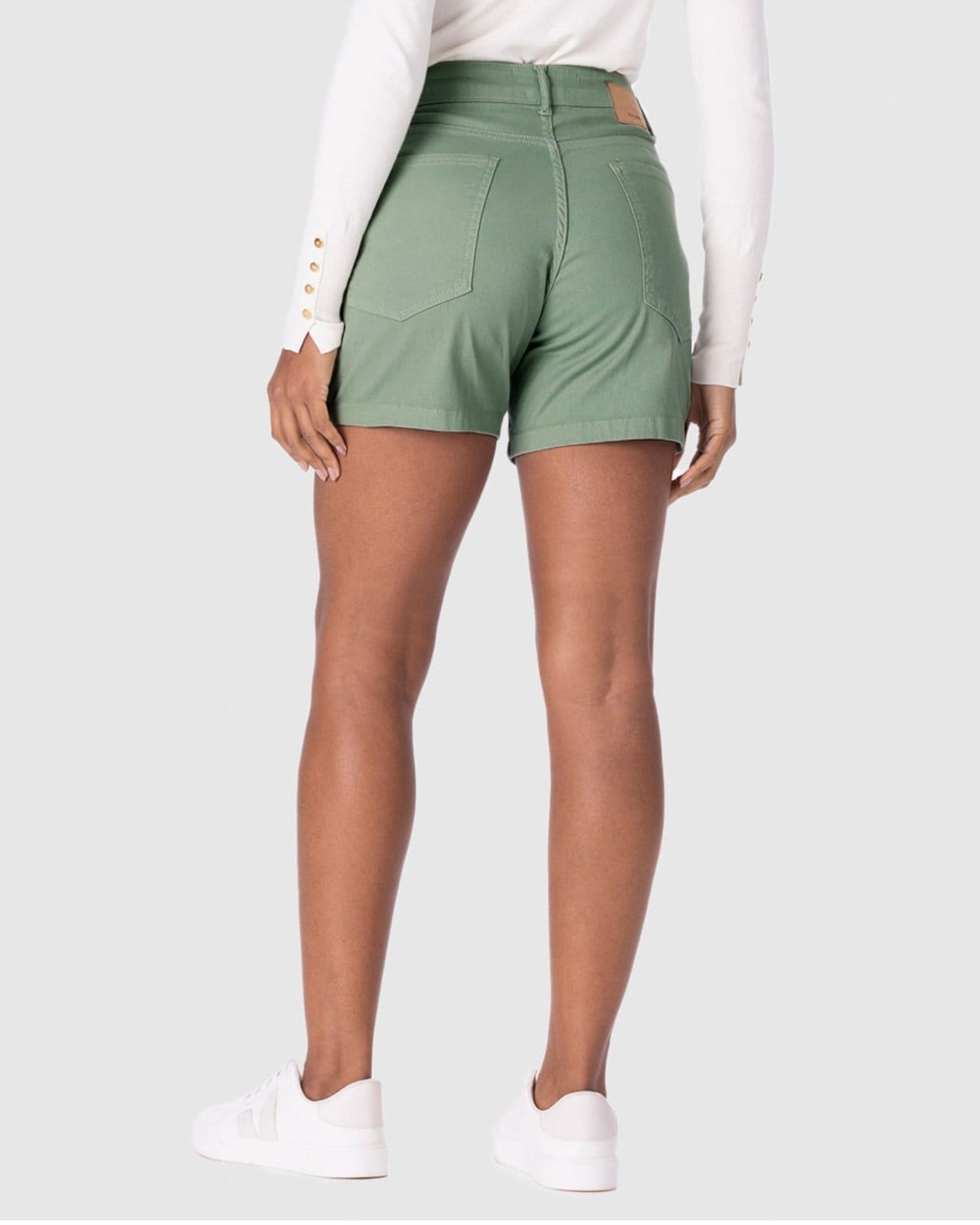 Vista 2 Bermuda Feminina Comfort Em Sarja Com Elastano Malwee verde