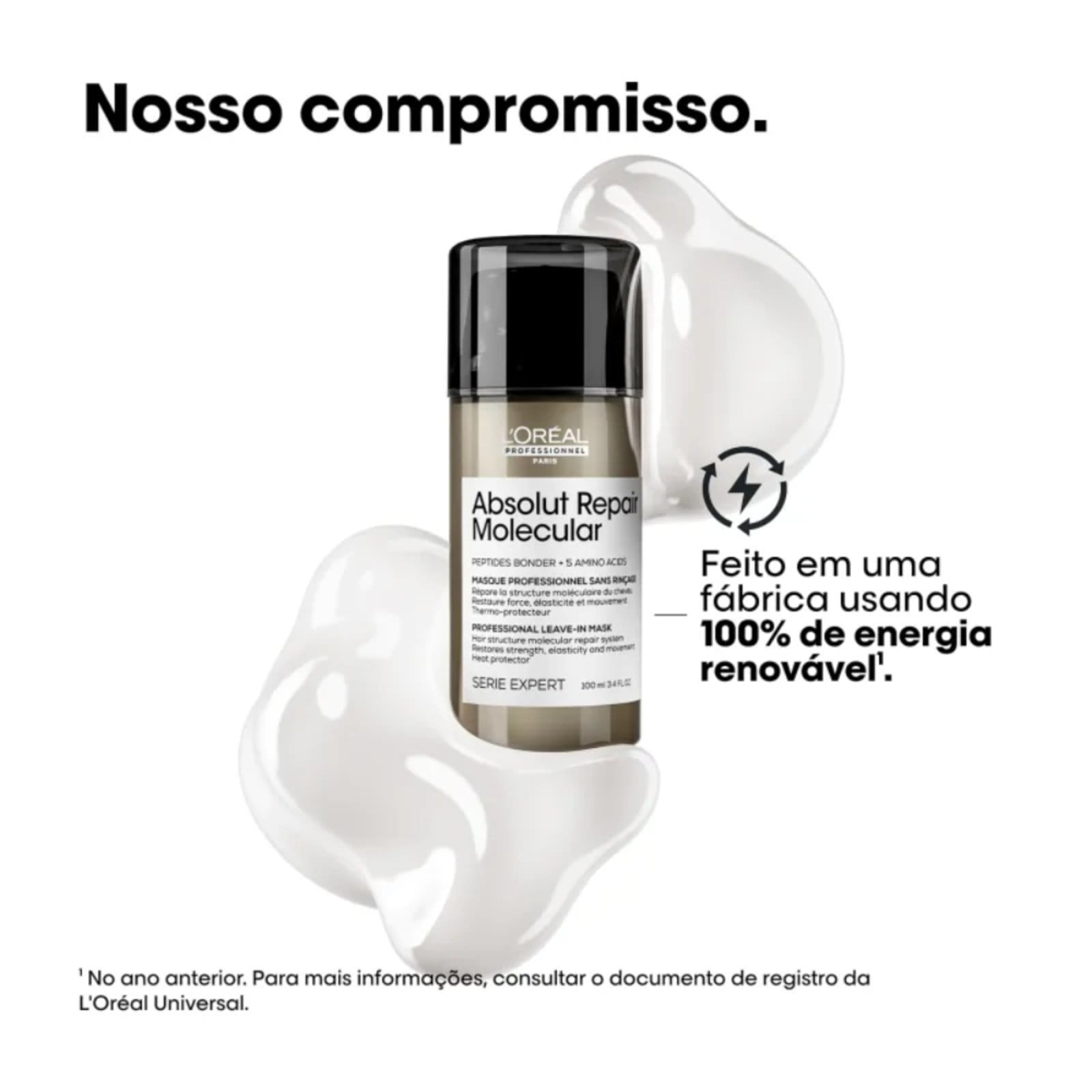 Vista 2 L'Oréal Professionnel Absolut Repair Molecular - Máscara Leave-in Loreal marrom