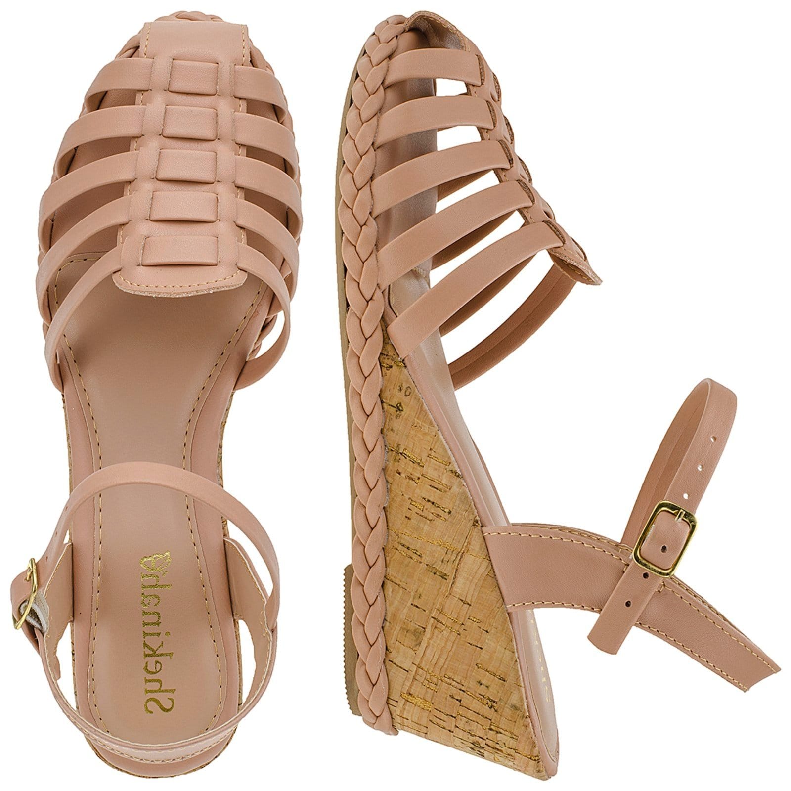 Sandália Feminina Anabela Salto Plataforma Espadrille Huarache Shekinah Leve Moda