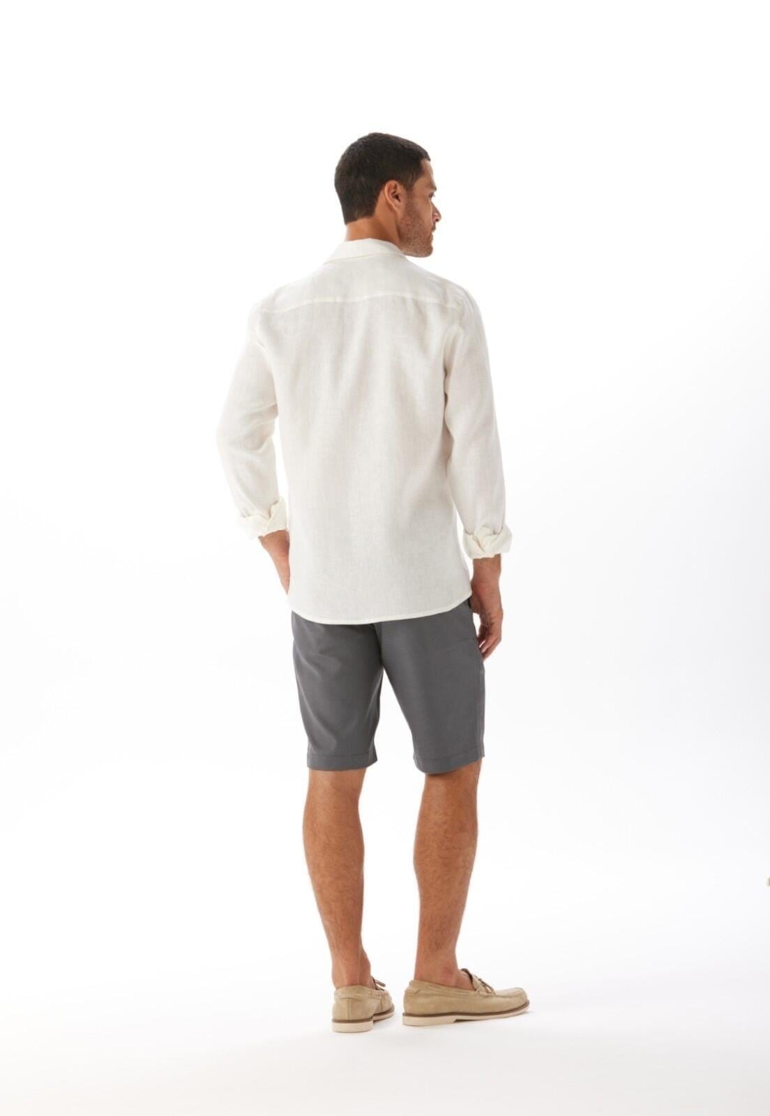 Vista 2 Camisa Slim de Linho Puro Traymon - OFF WHITE - XGG Traymon off-white white