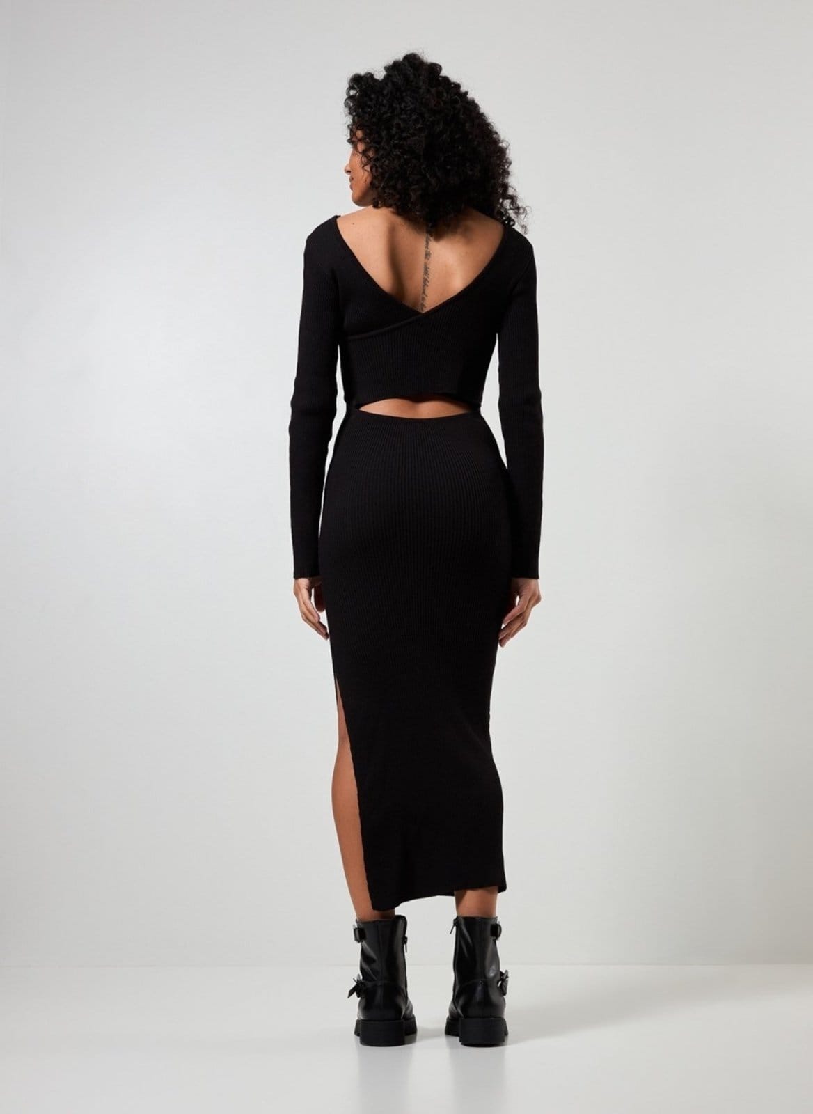 Vista 2 Vestido Em Tricô Preto 2 Em 1 Youcom multicolorido