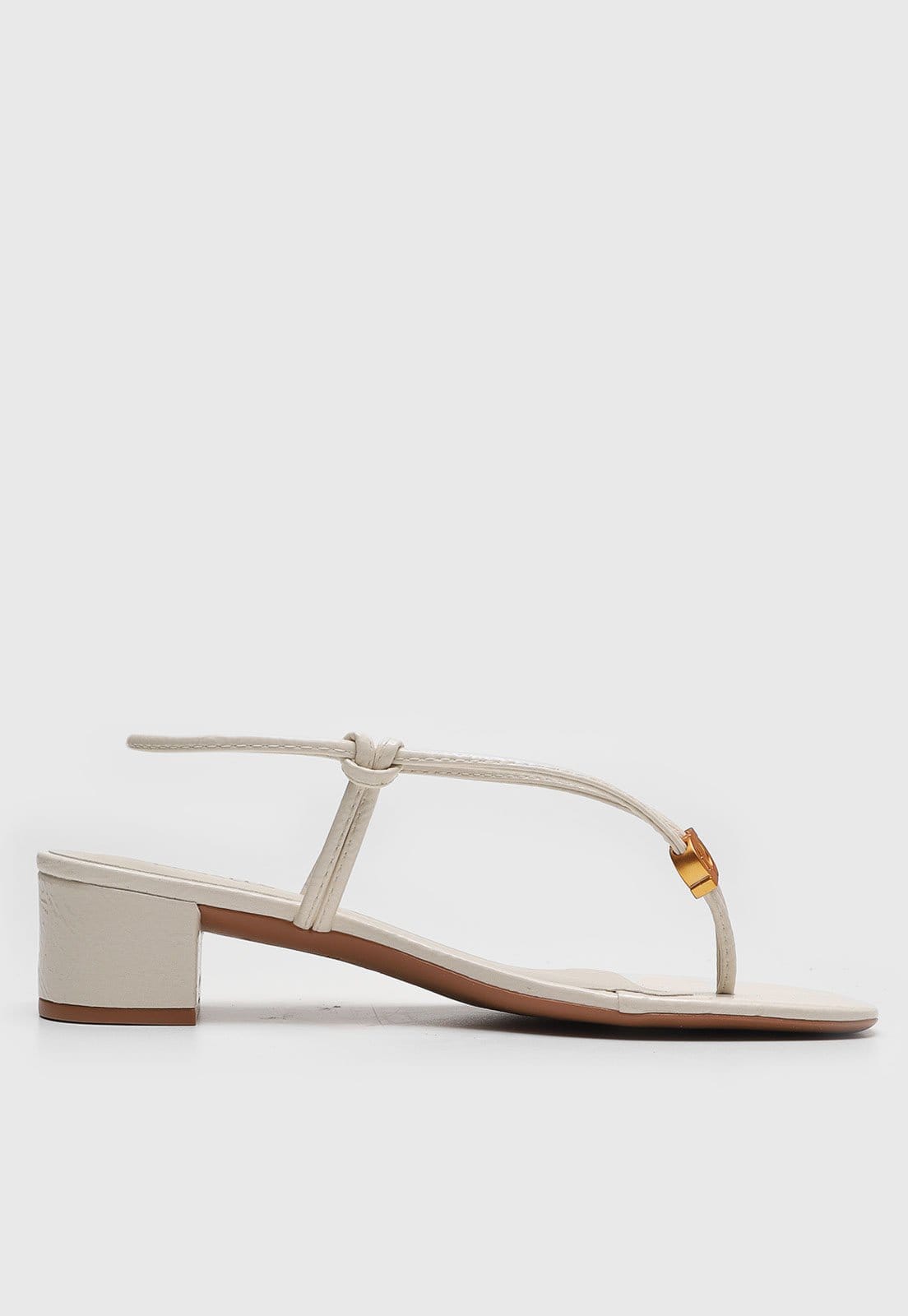 Vista 2 Sandália Feminina Degalls Salto Médio Bloco Off-White Degalls off-white white