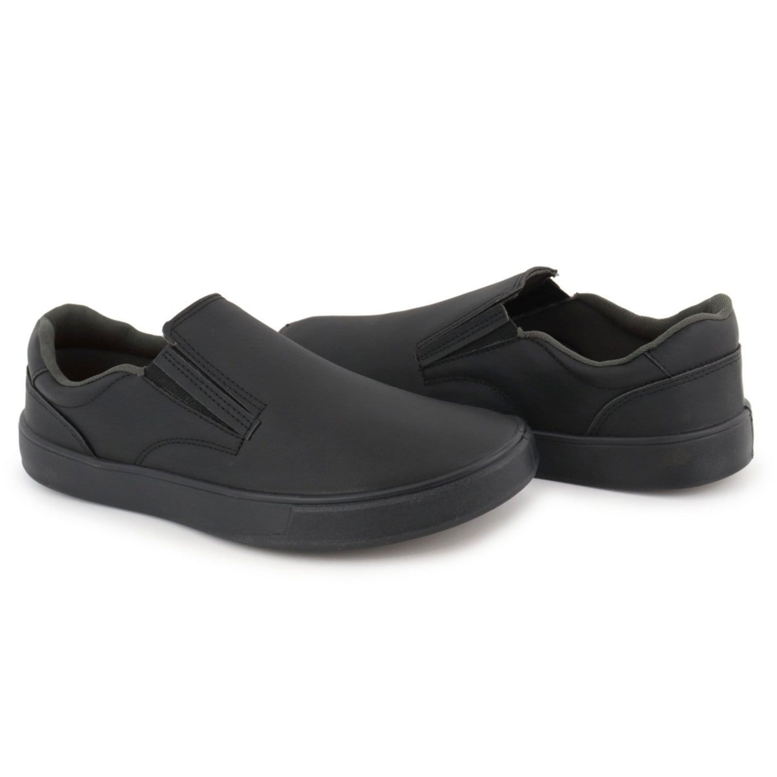 Vista 2 Sapatenis Masculino Anna Andrade Sapato Casul Slip On Kit Chinelo Slide Confortável Anna Andrade preto